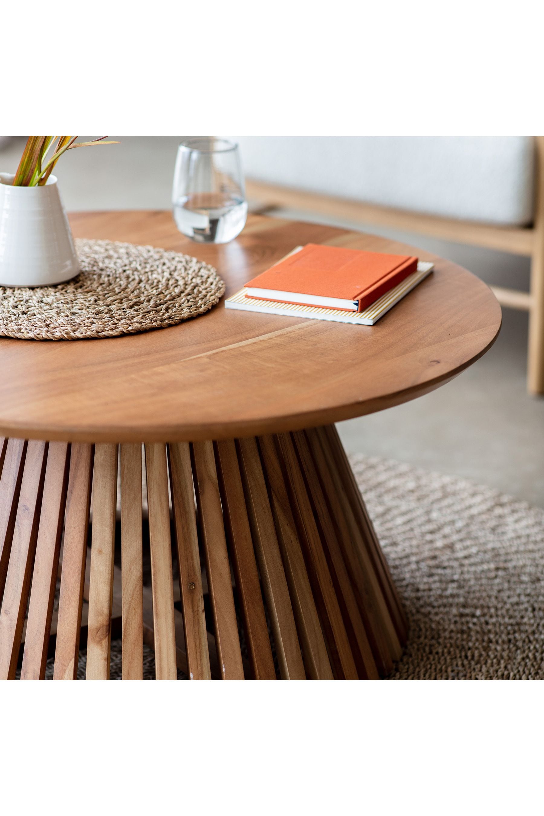 Buy Gallery Home Natural Benton Slatted Round Coffee Table from the Next UK online shop