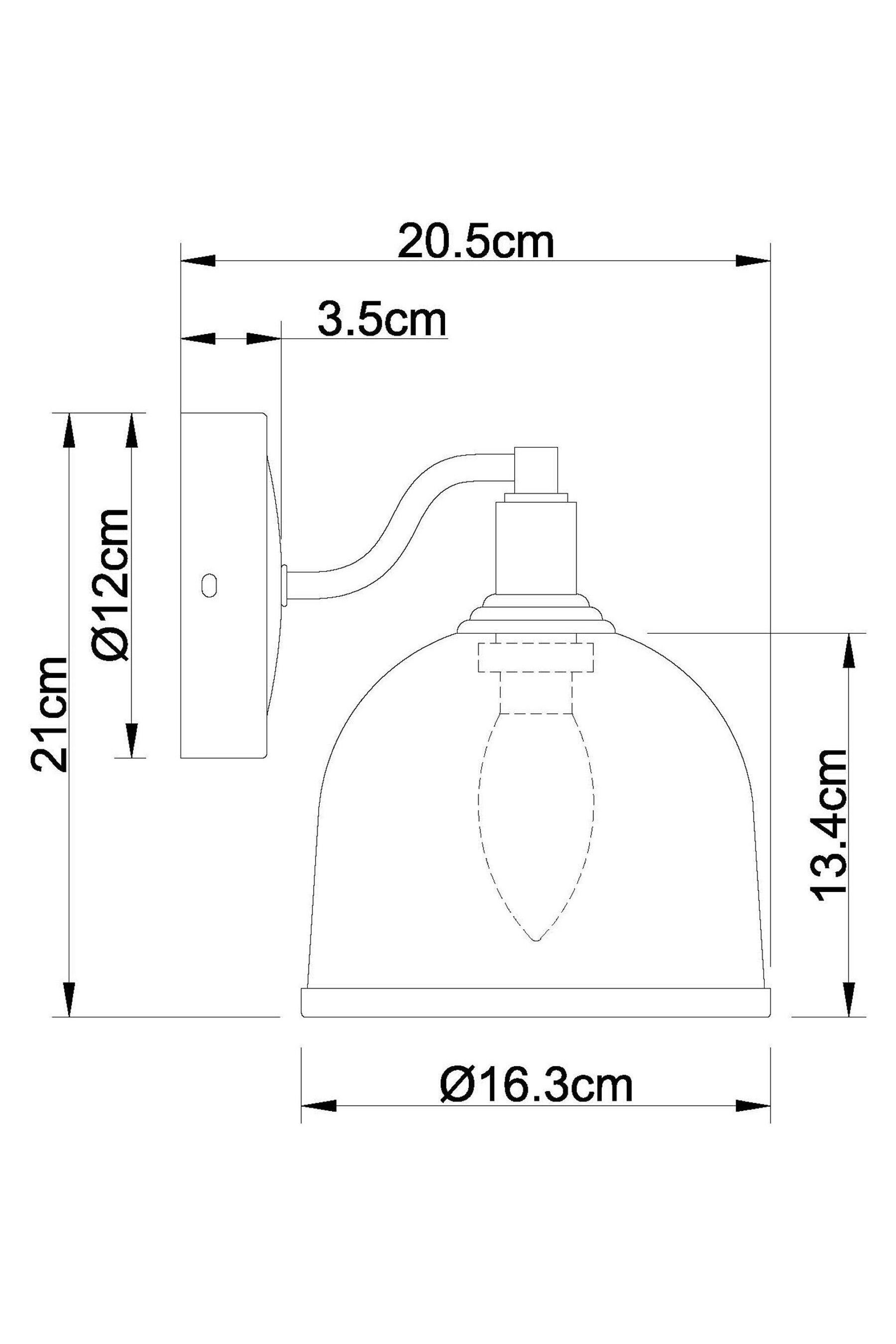 Buy Brushed Chrome Gloucester Battery Operated Wall Light from the Next