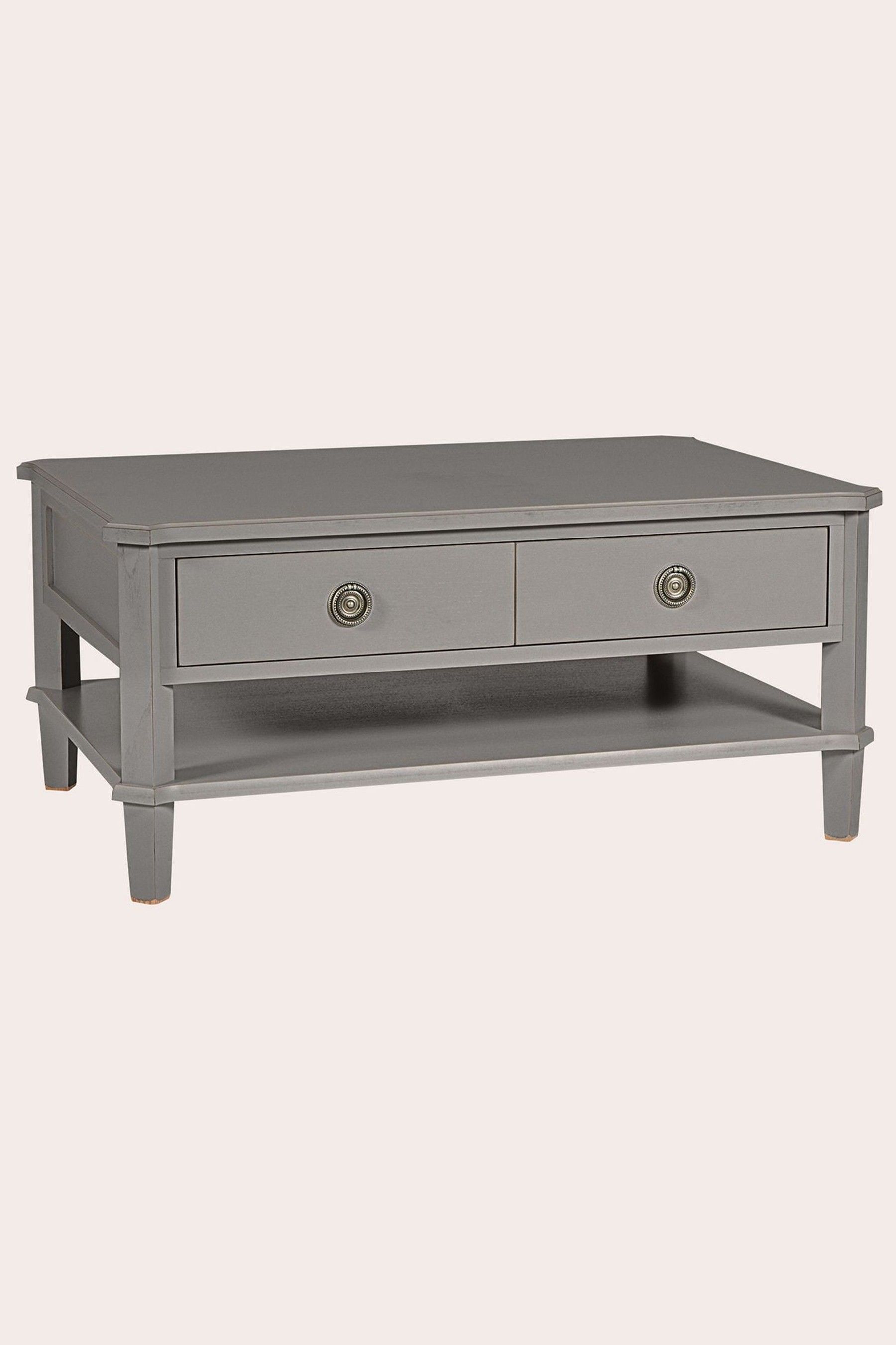 Buy Laura Ashley Pale Charcoal Henshaw 2 Drawer Coffee Table from the