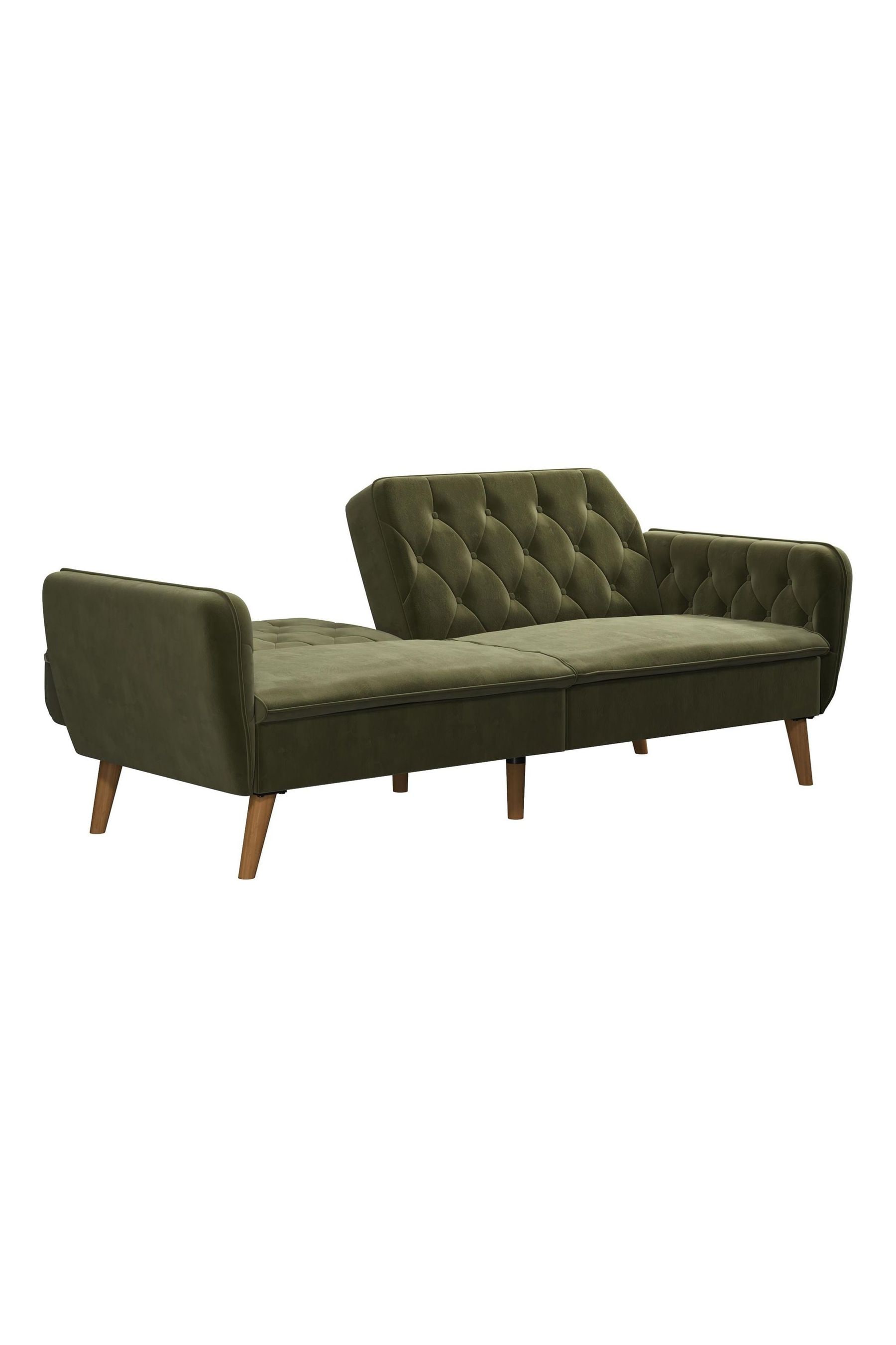 Buy Novogratz Green Tallulah Velvet Memory Foam Futon Sofa from the
