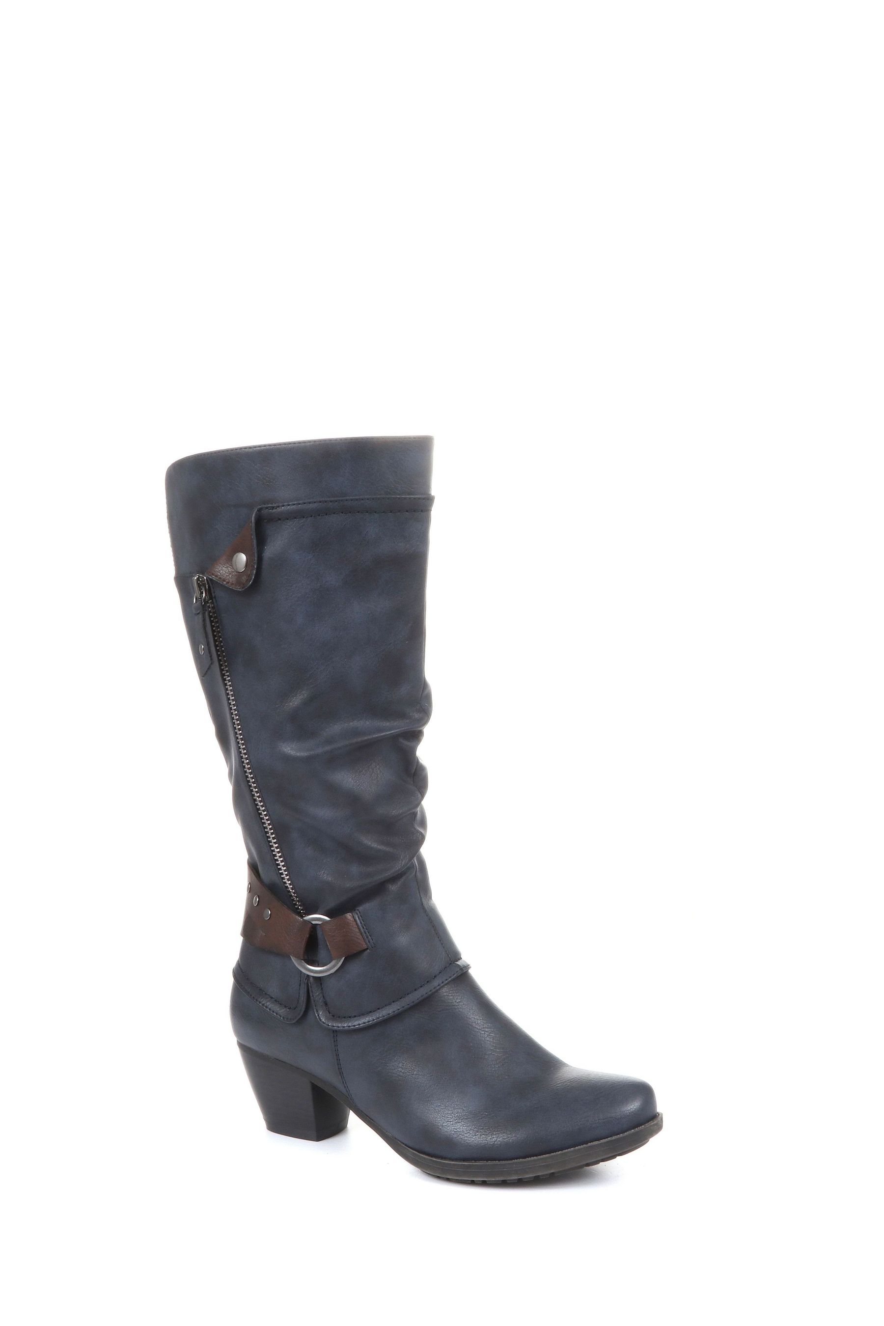 Buy Pavers Blue Low Heeled Slouch Boots from the Next UK online shop
