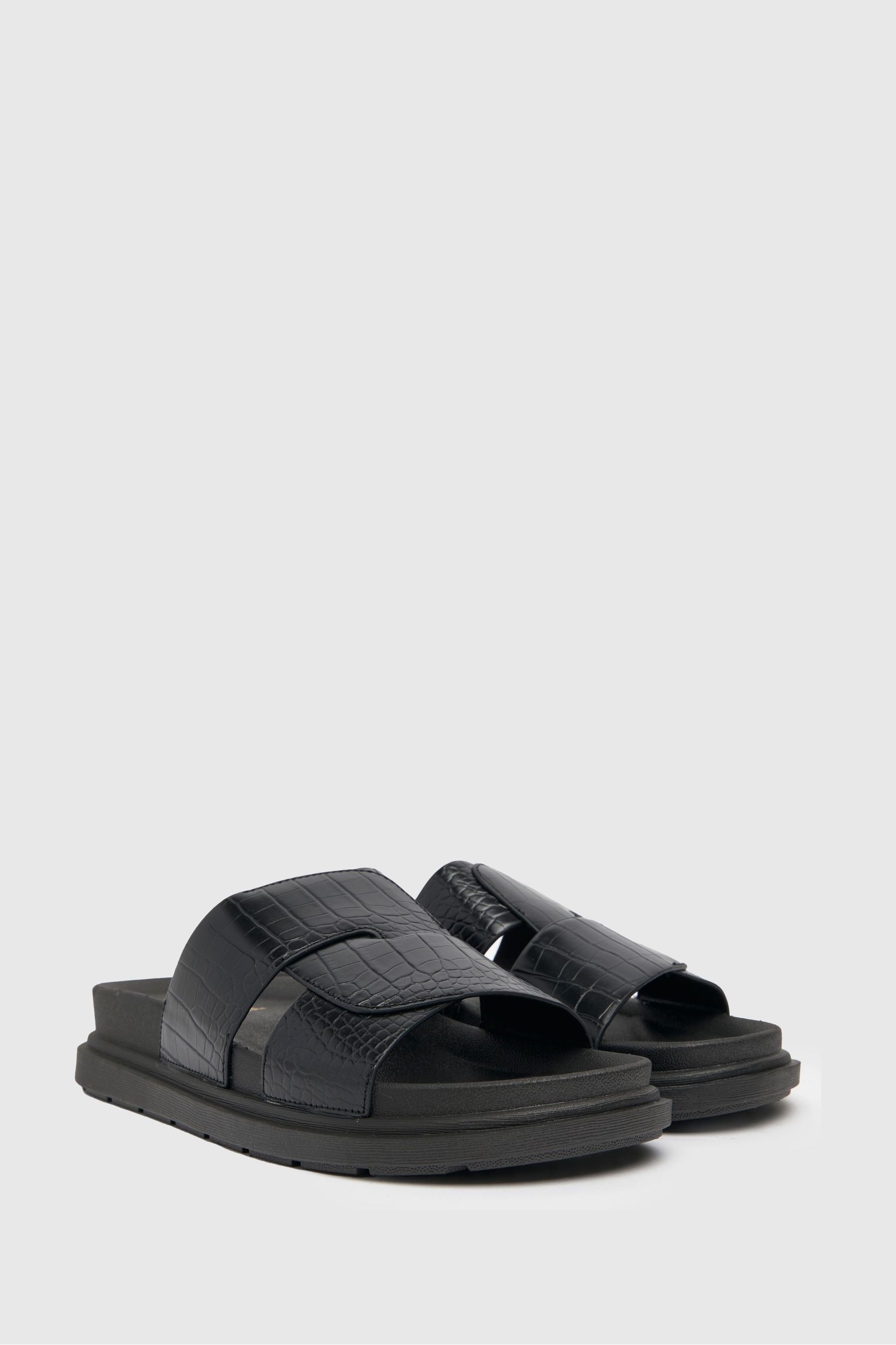 Buy Schuh Tally Croc Cross Strap Footbed Sandals from the Next UK ...