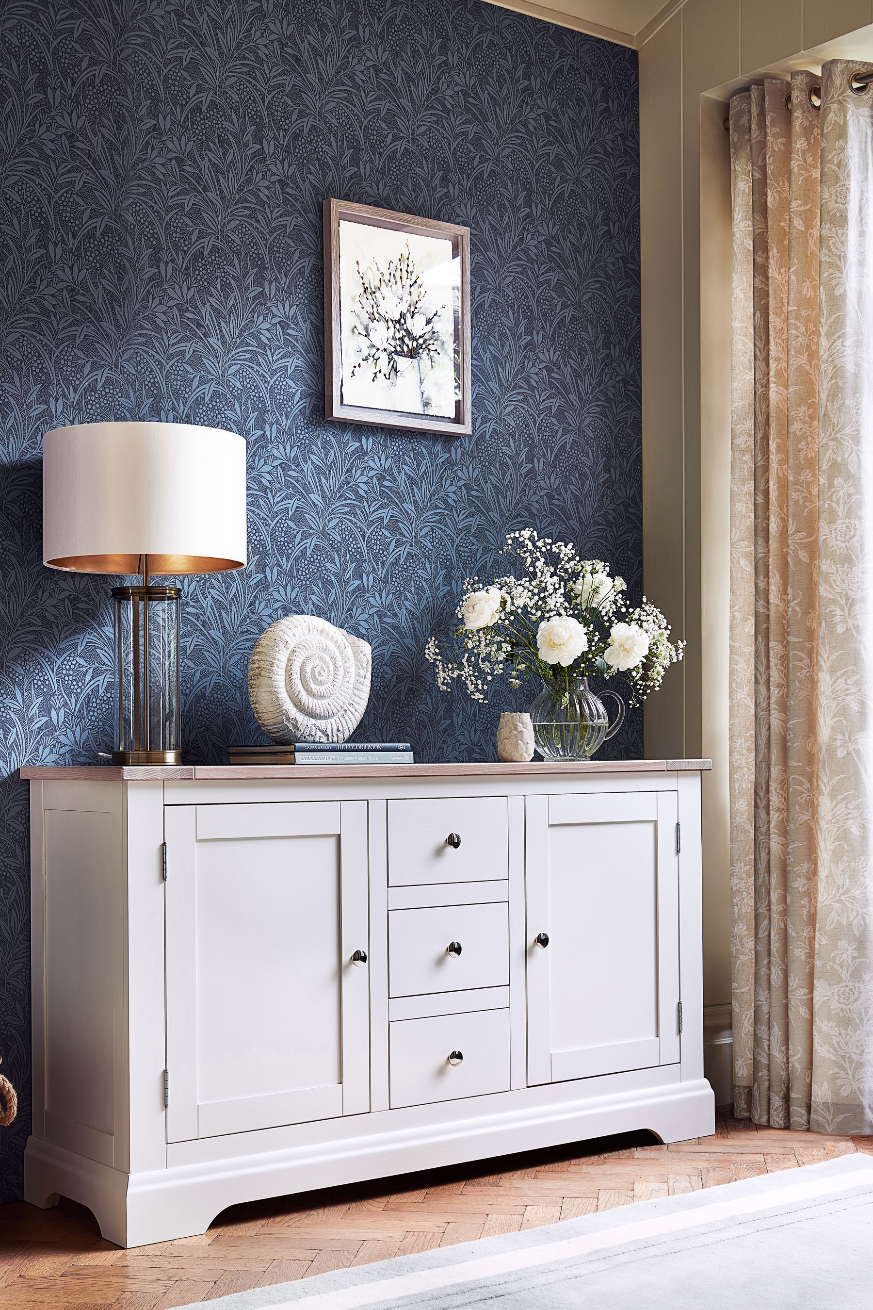 Buy Laura Ashley White Dorset Two Doors Three Drawers Sideboard from