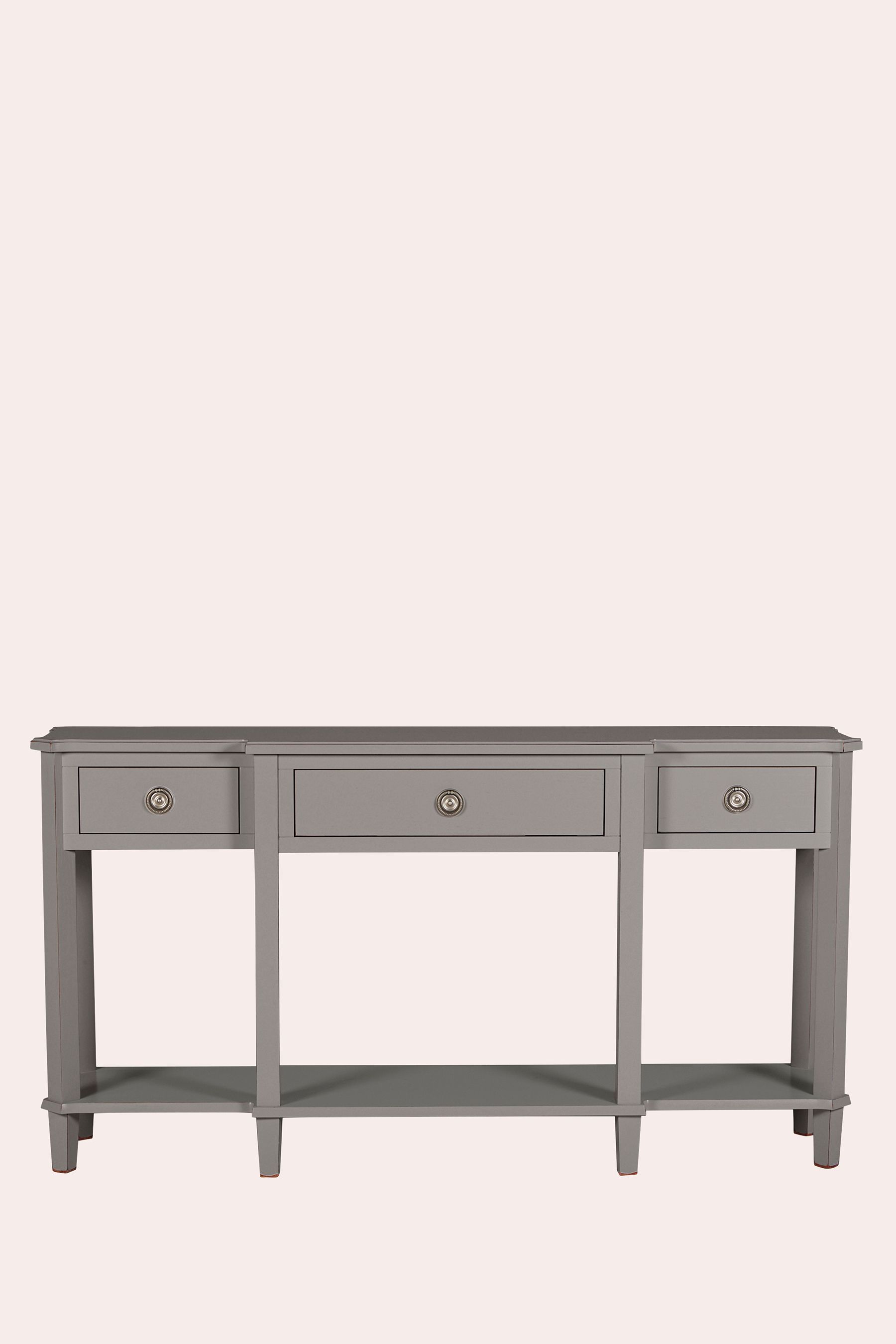 Buy Laura Ashley Pale Charcoal Henshaw 3 Drawer Triple Console Table