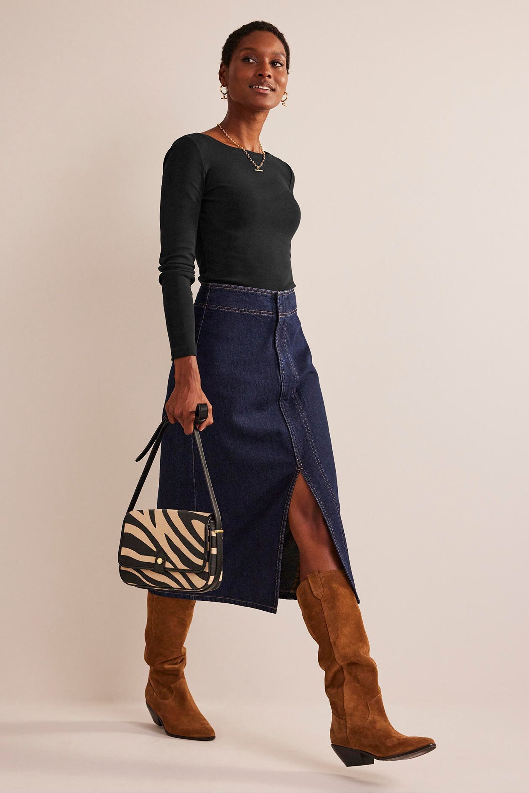 Buy Boden Black Essential Boat Neck Jersey TShirt from the Next UK