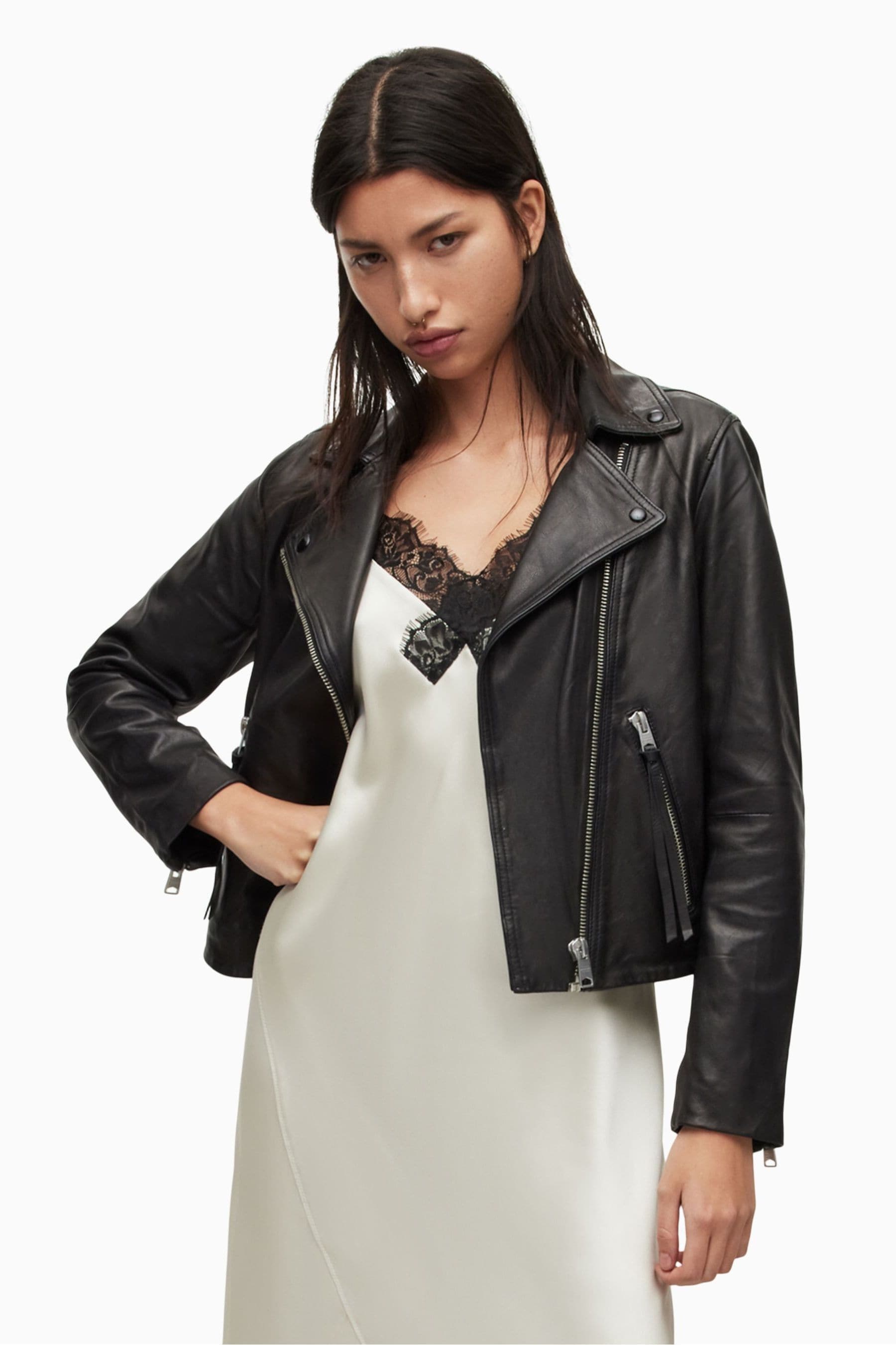 Buy AllSaints Dalby Leather Biker Jacket from the Next UK online shop