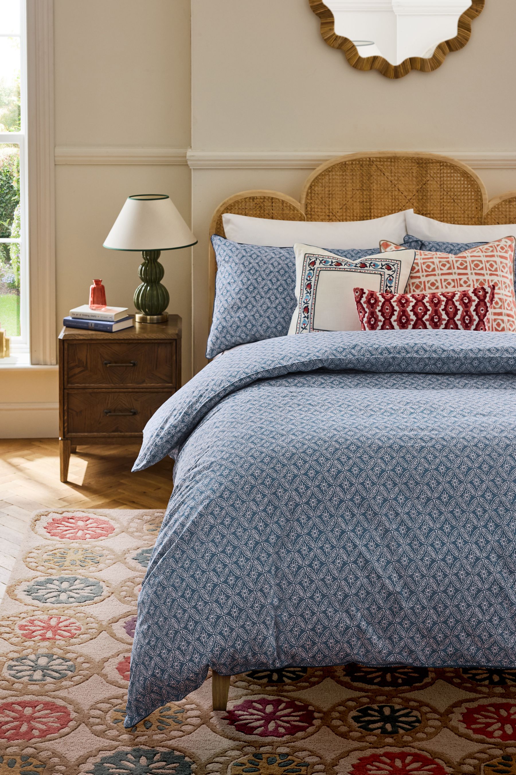 Buy Nina Campbell Navy Blue 180 Thread Count 100% Cotton Kyoto Duvet