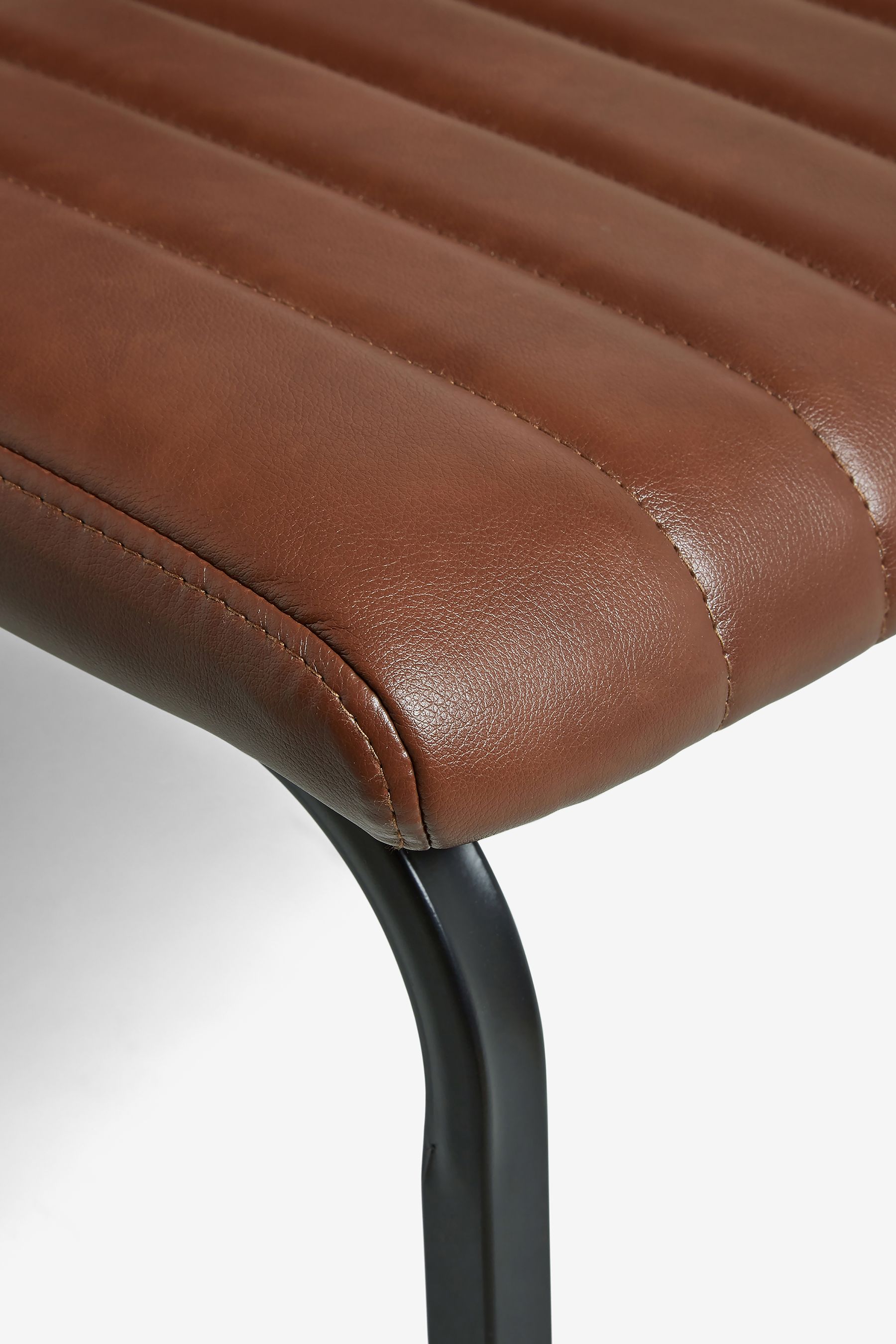 Buy Set of 2 Faux Leather Tan Brown Aiden Non Arm Dining Chairs from