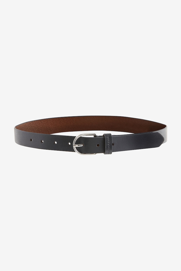 Navy Regular Leather Belt - Image 1 of 1