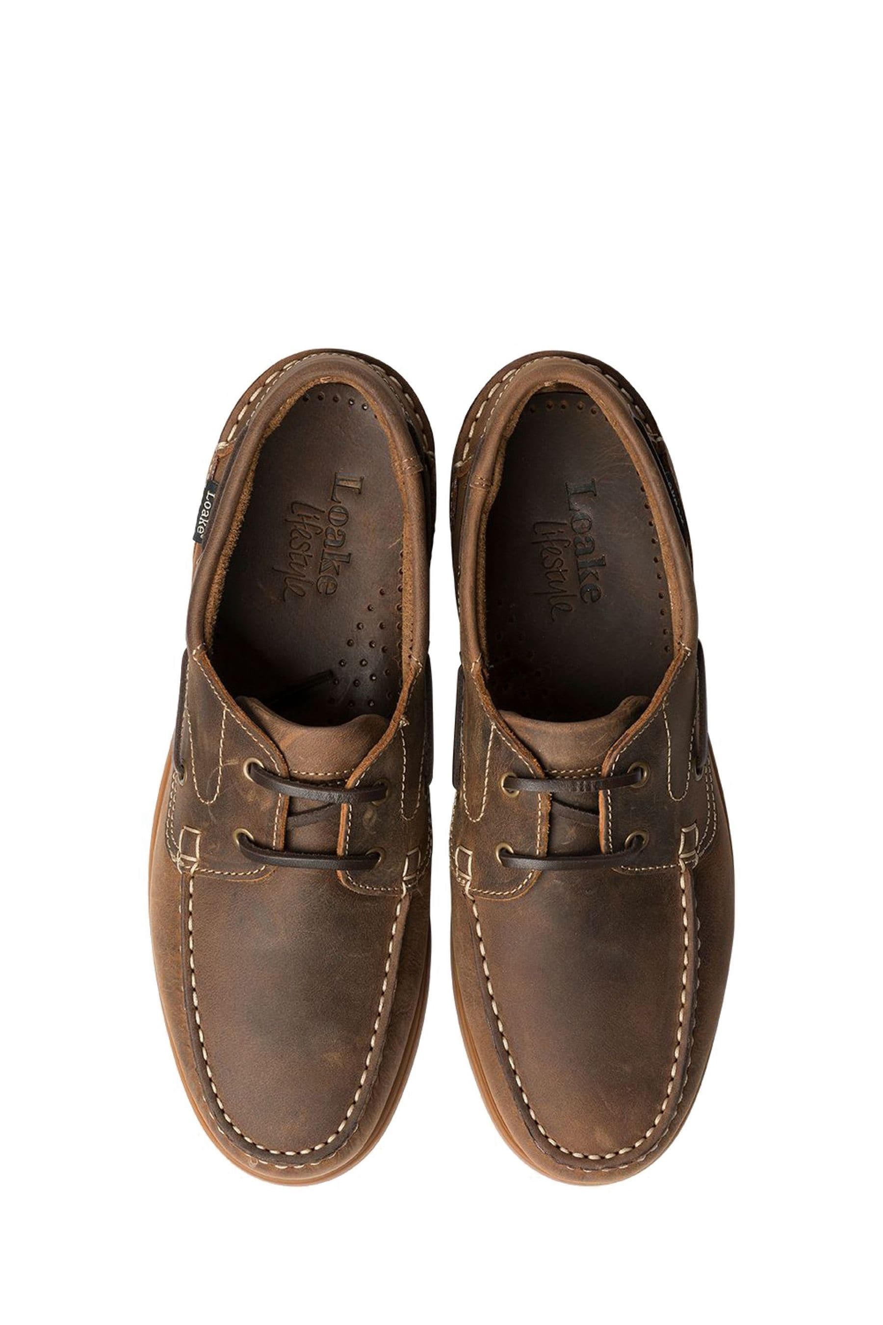 Buy Loake Crazy Horse Brown Leather Lymington Boat Shoe from the Next ...