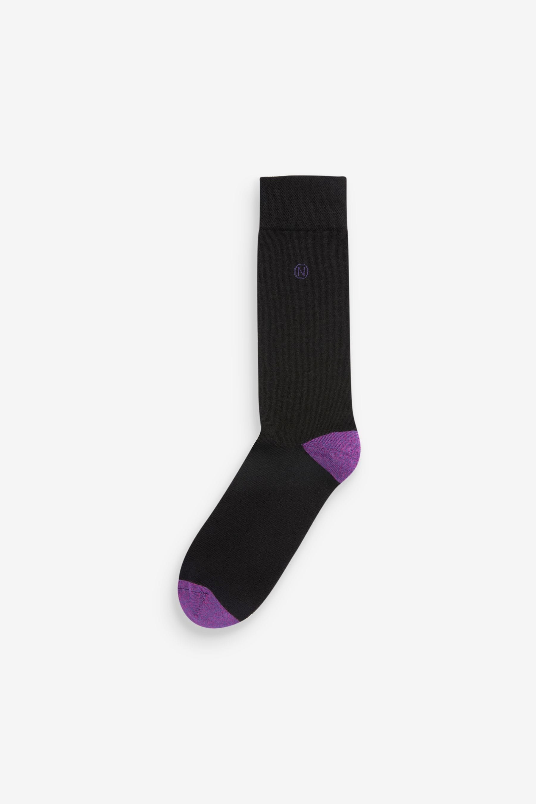 Buy Contrast Heel 5 Pack Cushioned Sole Comfort Socks from the Next UK ...