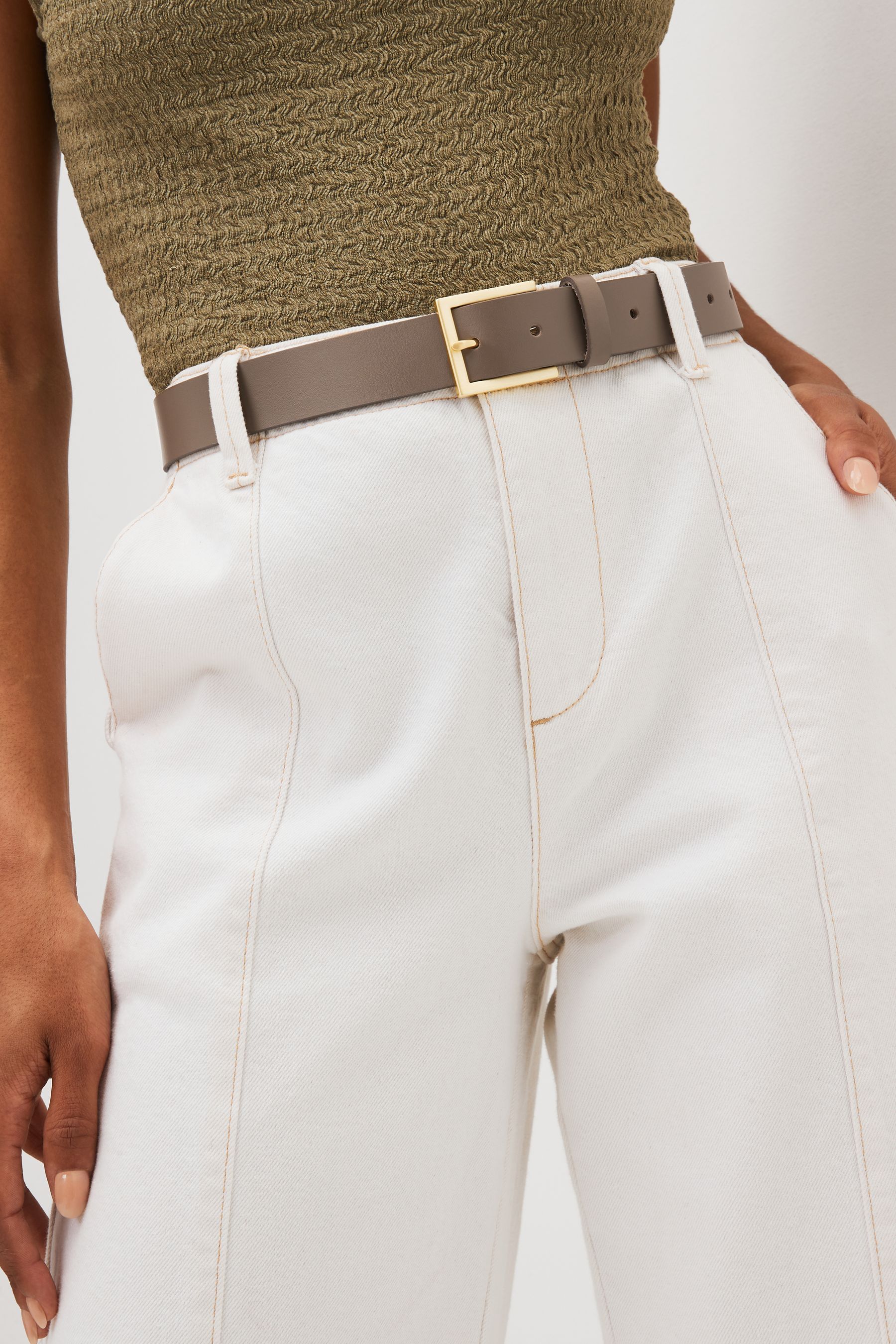 Buy Mink Brown Leather Jeans Belt from the Next UK online shop