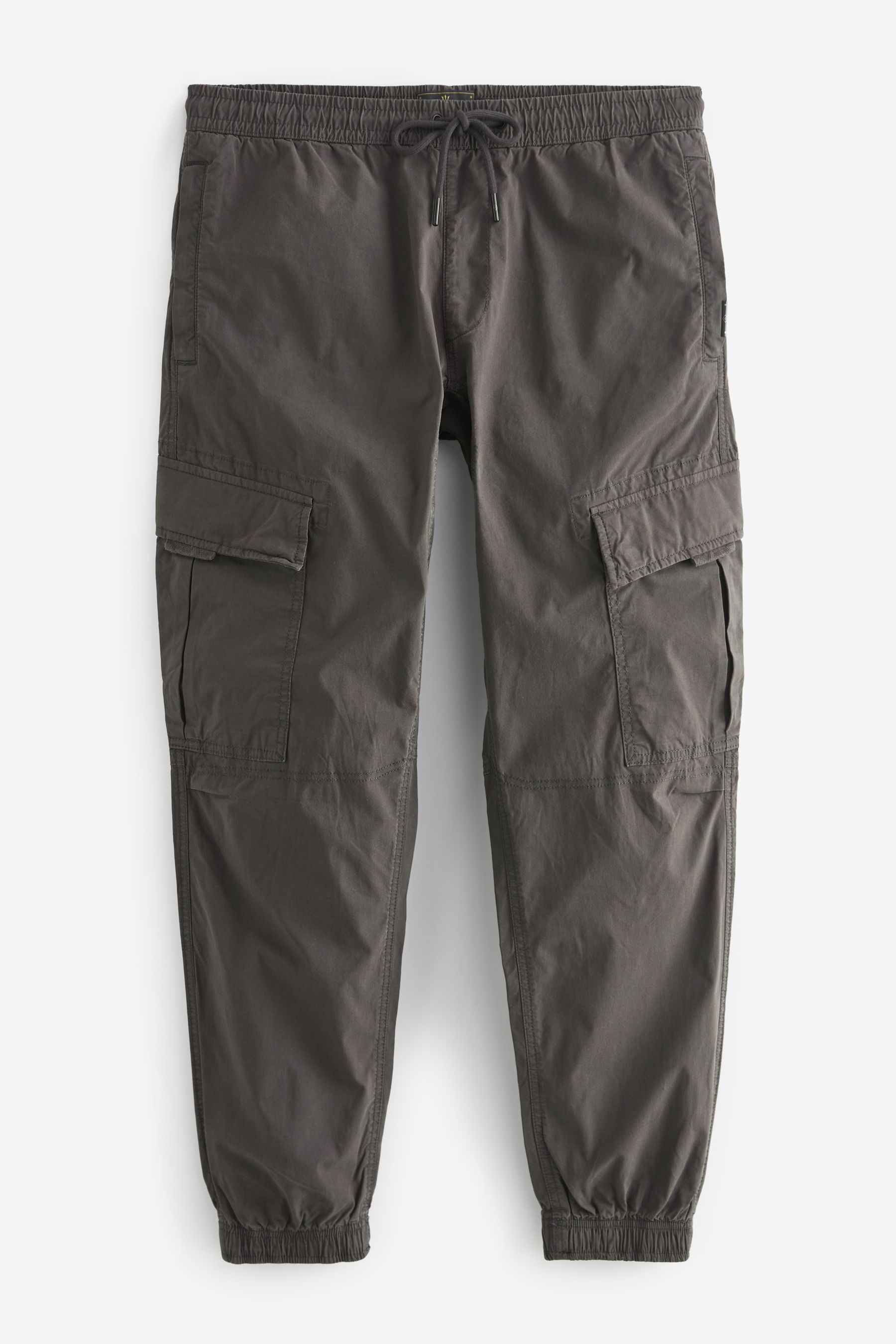 Buy Charcoal Grey Slim Tapered Stretch Utility Cargo Trousers from the ...