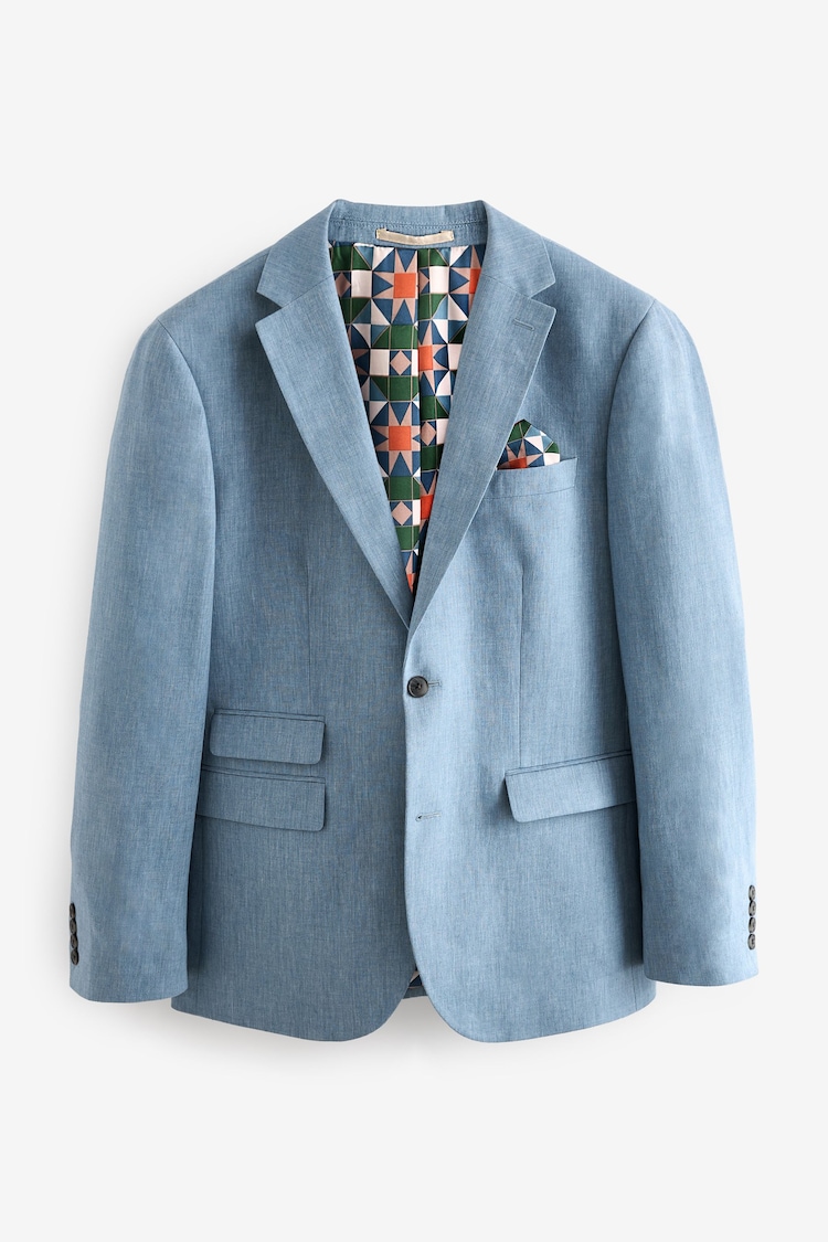 Hellblau - Tailored Anzugjacke aus Leinenmischung - Bild 1 von 1