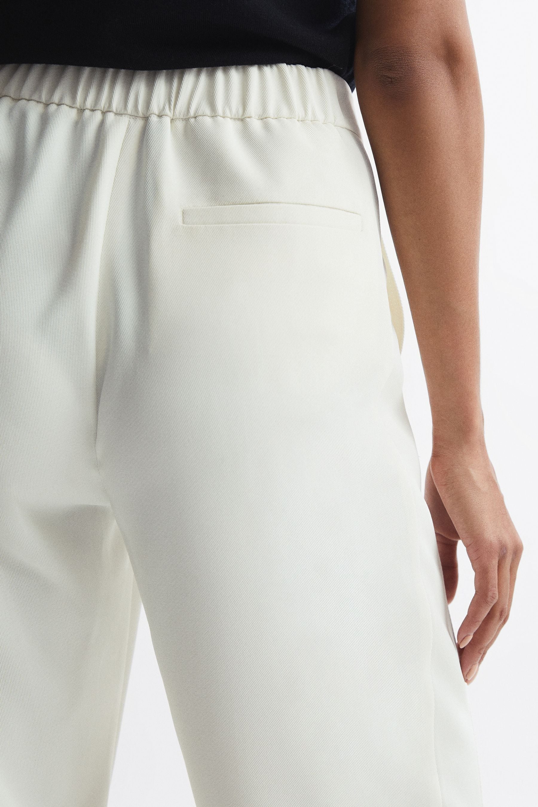 Buy Reiss Cream Aleah Petite Pull On Trousers from the Next UK online shop