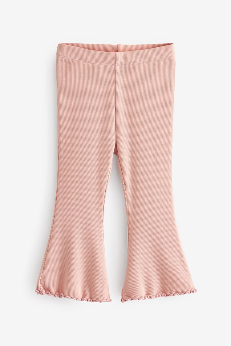 Pale Pink Rib Flare Leggings (3mths-7yrs) - Image 1 of 1