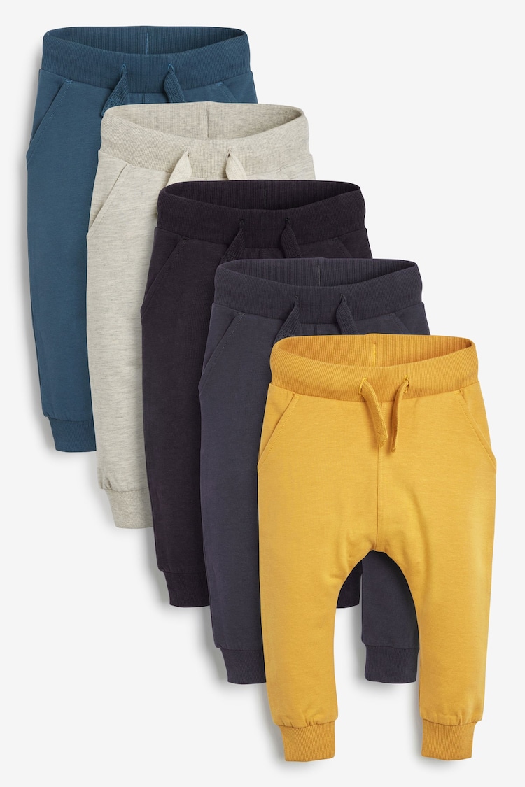 Blue/Black/Yellow Joggers 5 Pack (3mths-7yrs) - Image 1 of 1
