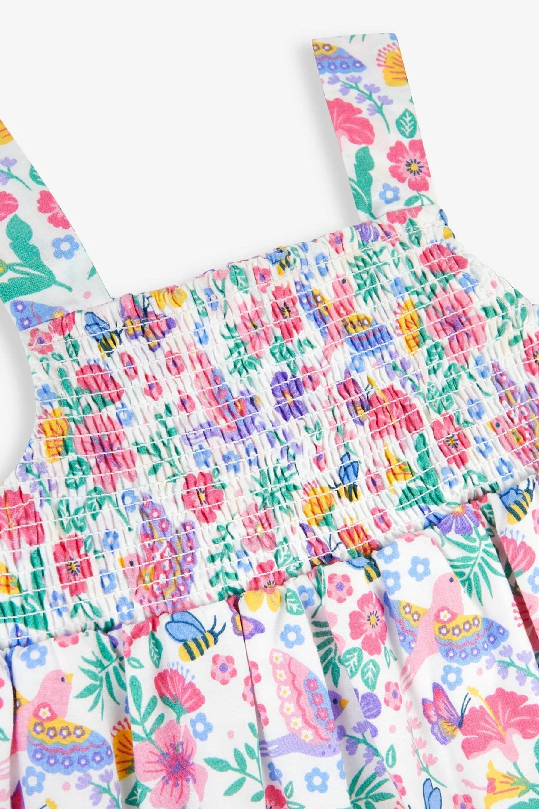 Buy JoJo Maman Bébé Bird Floral Print Smocked Summer Dress from Next ...