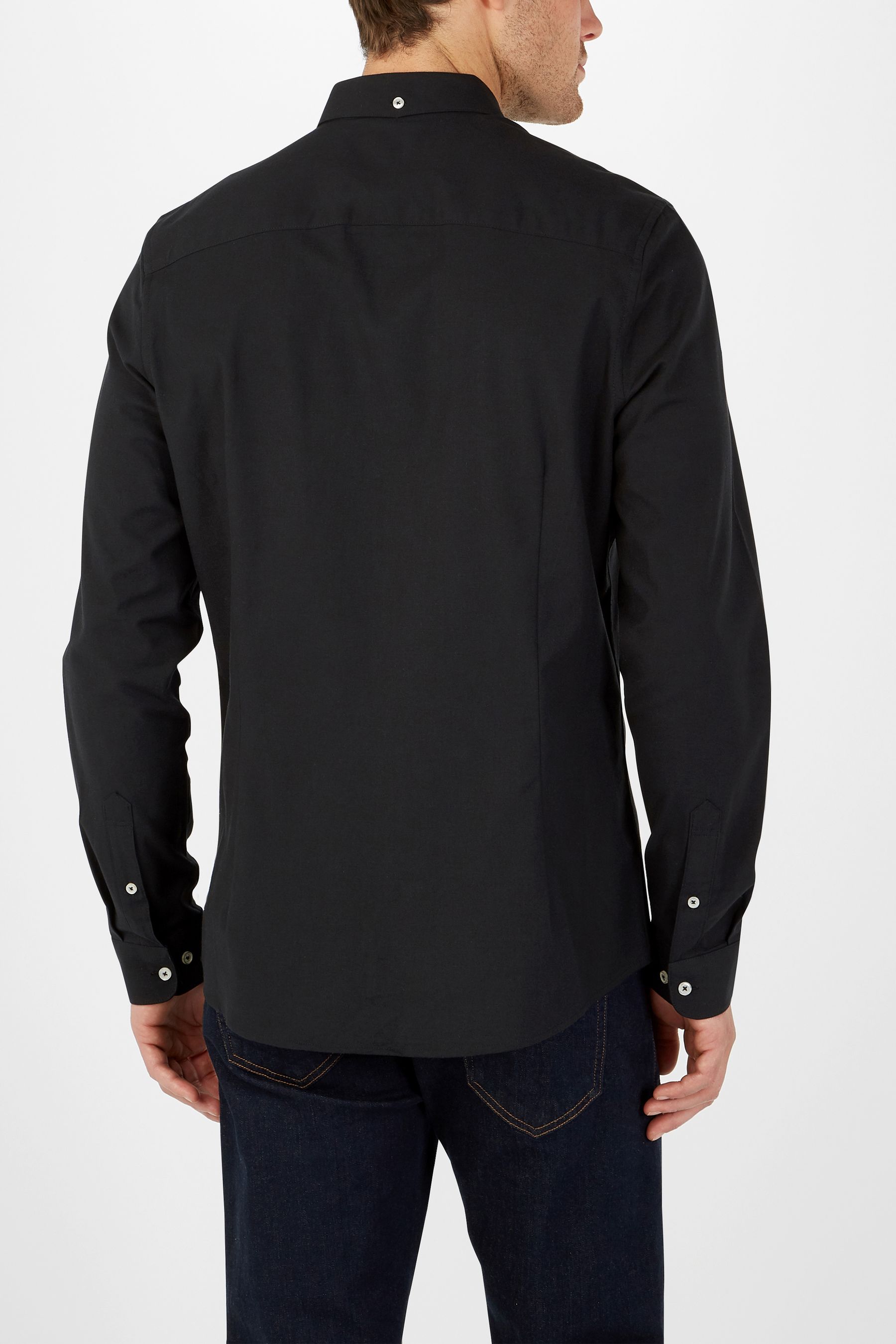 Buy Black Slim Long Sleeve Stretch Oxford Shirt from Next Ireland
