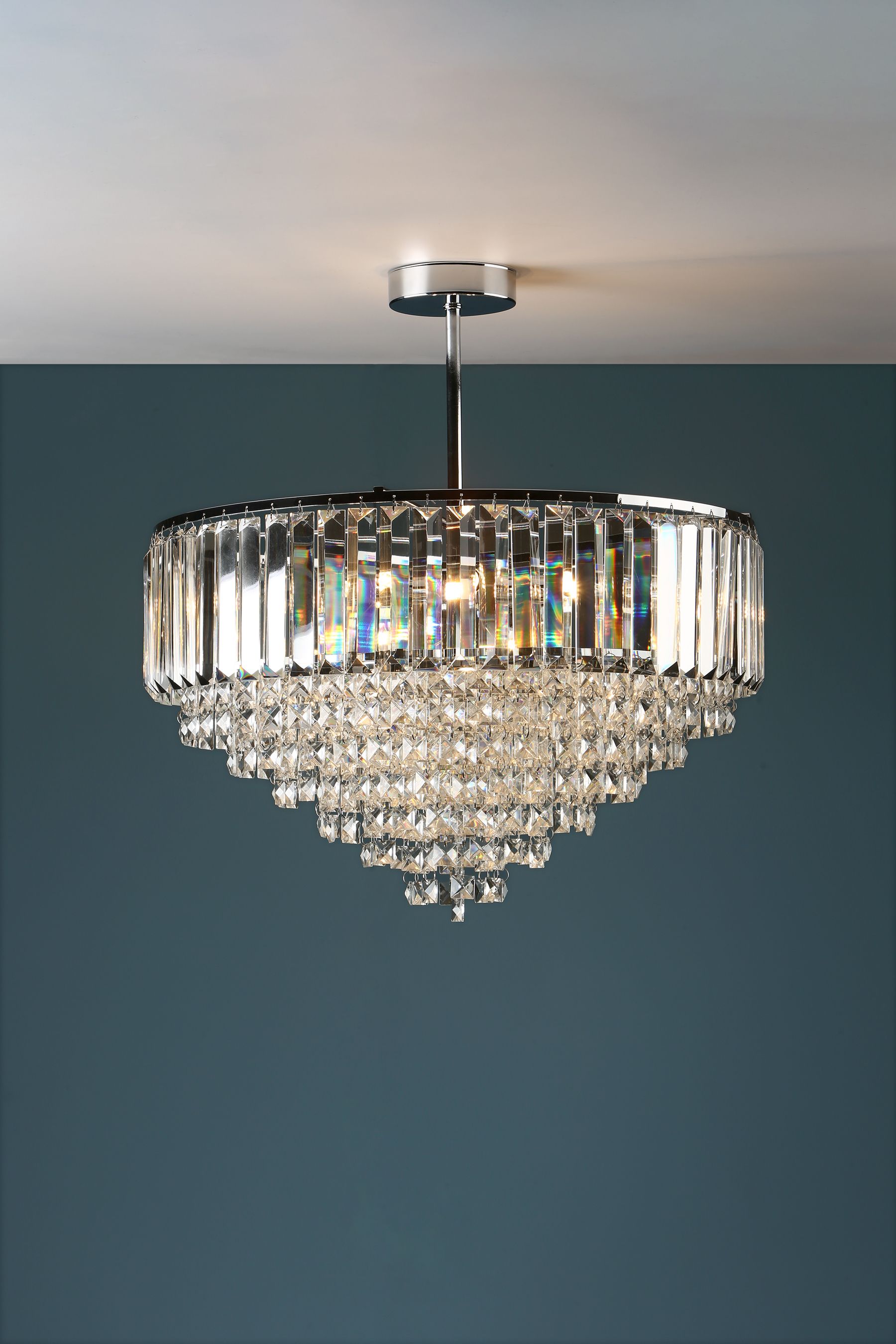 Buy Laura Ashley Chrome Vienna 5 Light Flush Ceiling Light from the