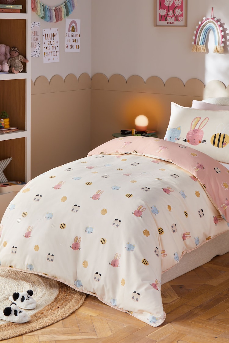Natural Panda Jungle Printed Polycotton Duvet Cover and Pillowcase Bedding Set - Image 1 of 1