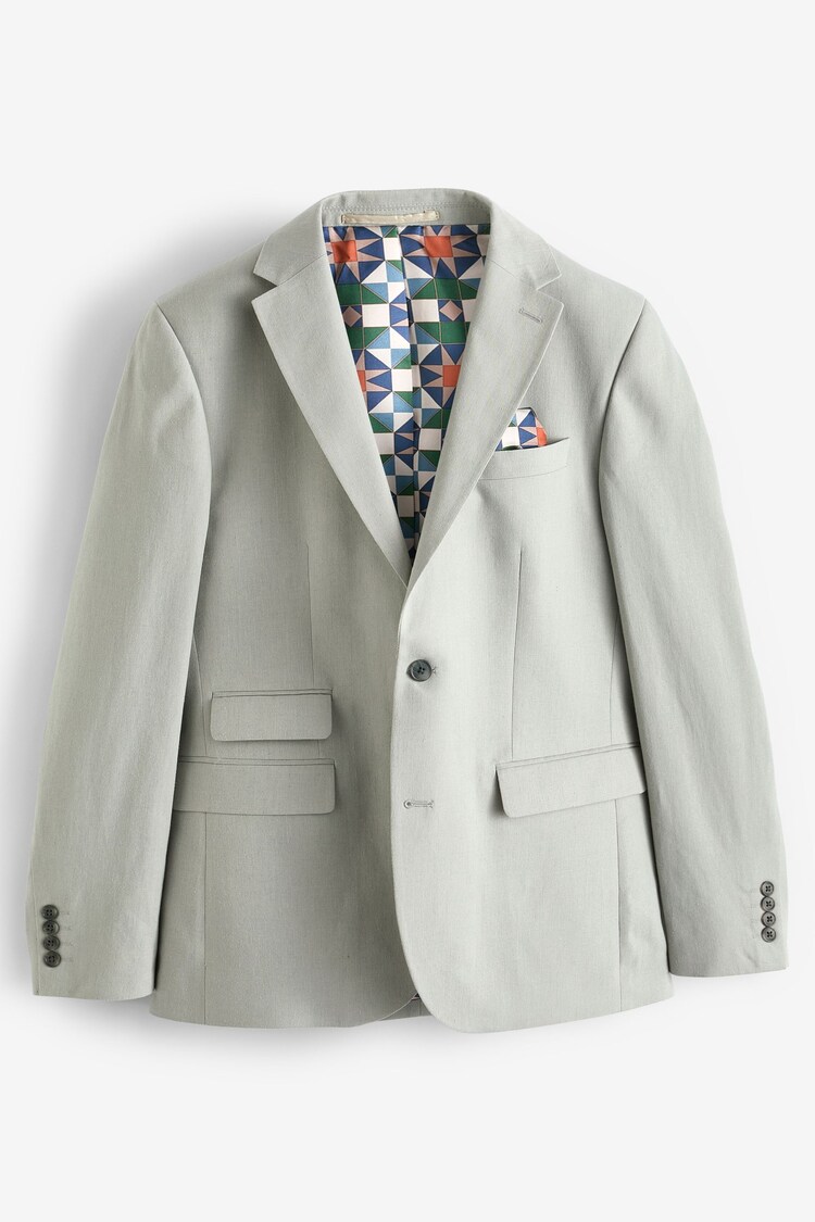 Hellgrau - Anzug aus Leinenmischung in Slim Fit: Sakko - Image 1 of 1