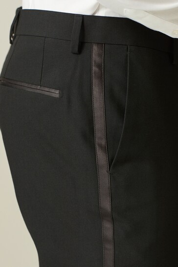 Sir Gregory Pantaloni Smoking Uomo Slim Fit Con Strisce Raso, Vita Regolabile, Nero, Taglia 33-35