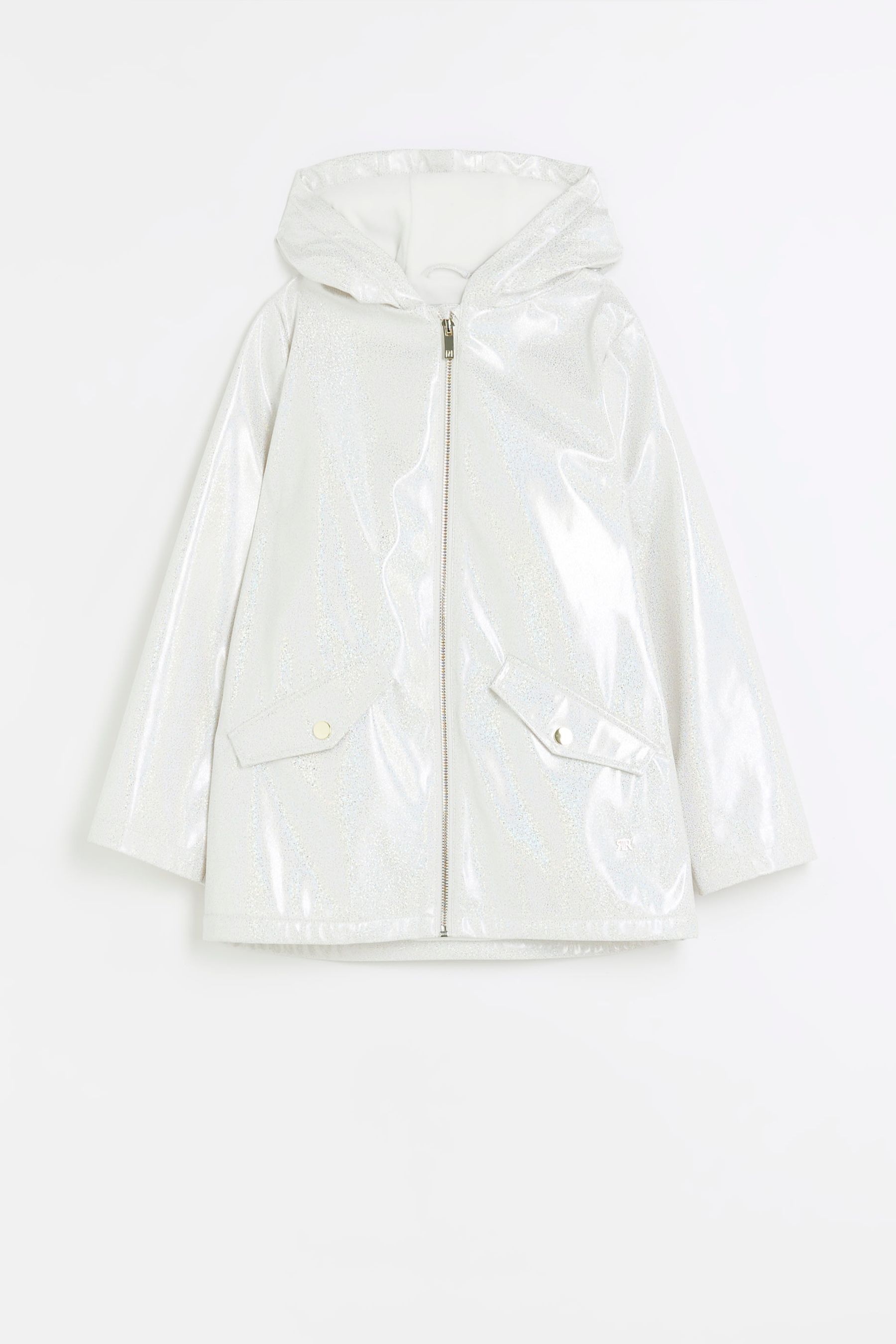 Buy River Island White Girls Glitter Rain Coat from the Next UK online shop