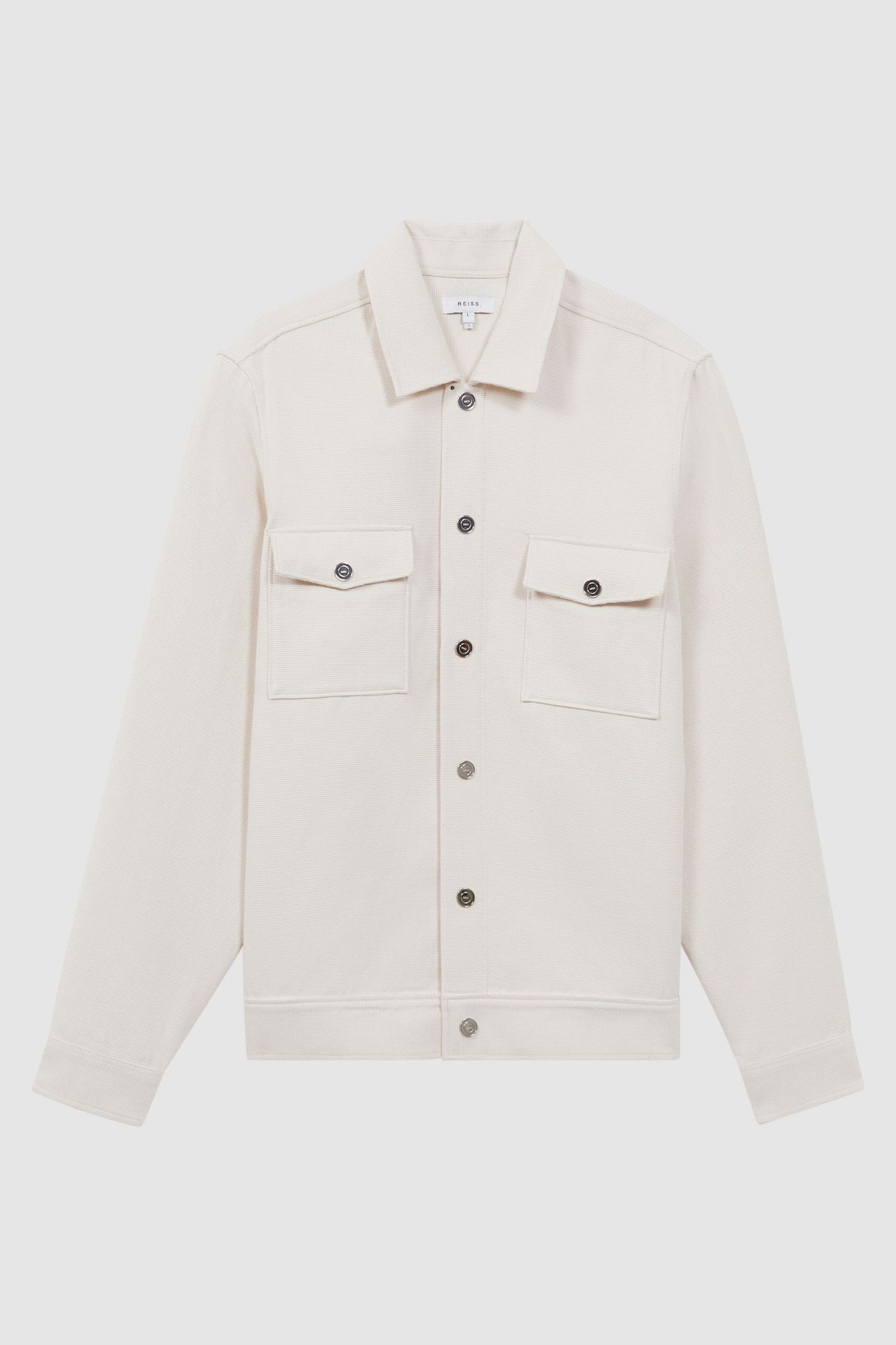 Buy Reiss Ecru Chez Textured Cotton Twin Pocket Overshirt from the Next ...