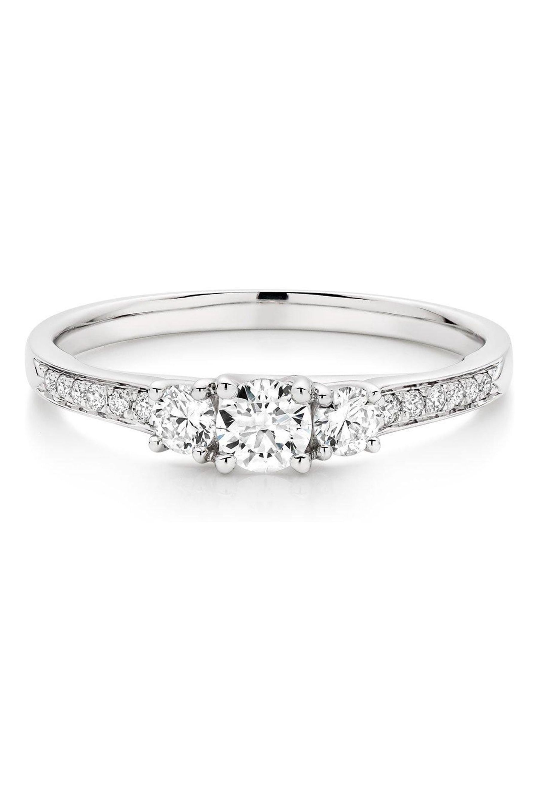 Buy Beaverbrooks 18ct White Gold Three Stone Diamond Ring from the Next ...