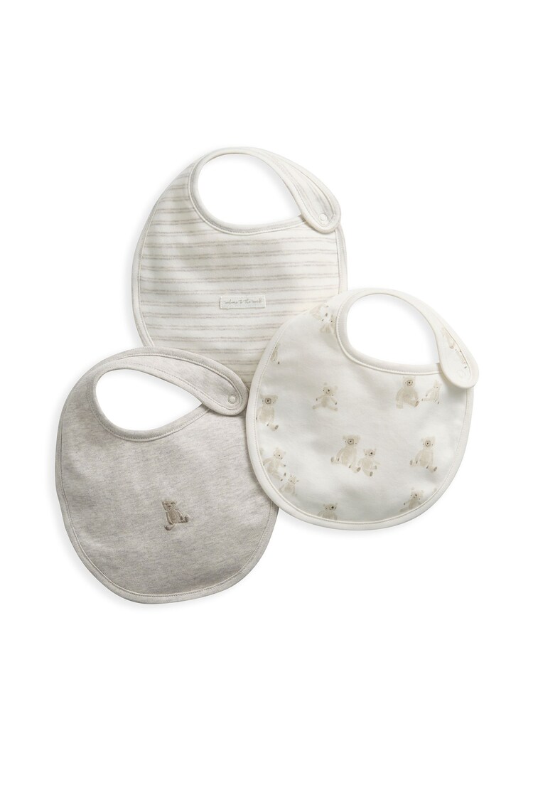 Mamas & Papas Elephant 100% Cotton Bibs 3 Packs Set - Image 1 of 1