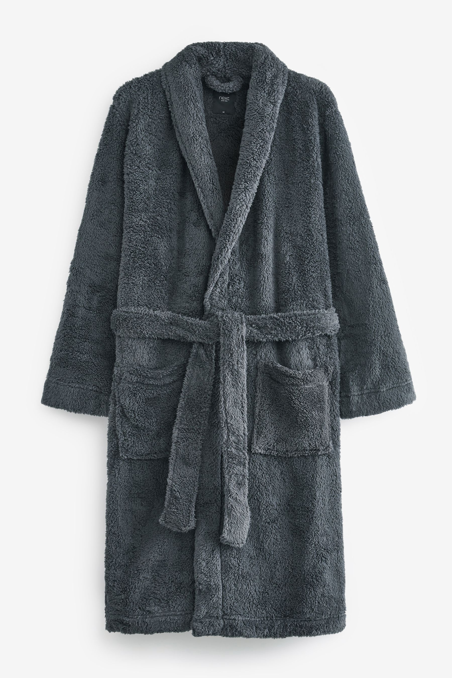 Buy Slate Grey Fleece Dressing Gown from Next Ireland