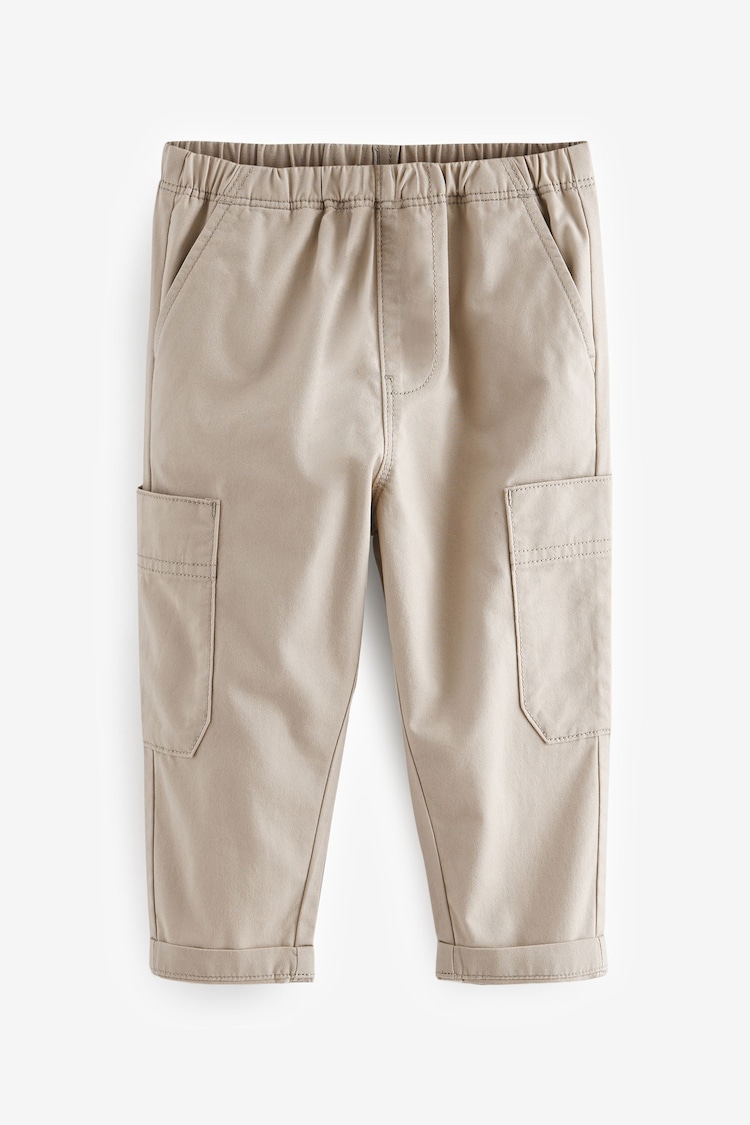 Neutral Cream Side Pocket 100% Cotton Pull On Trousers (3mths-7yrs) - Image 1 of 1