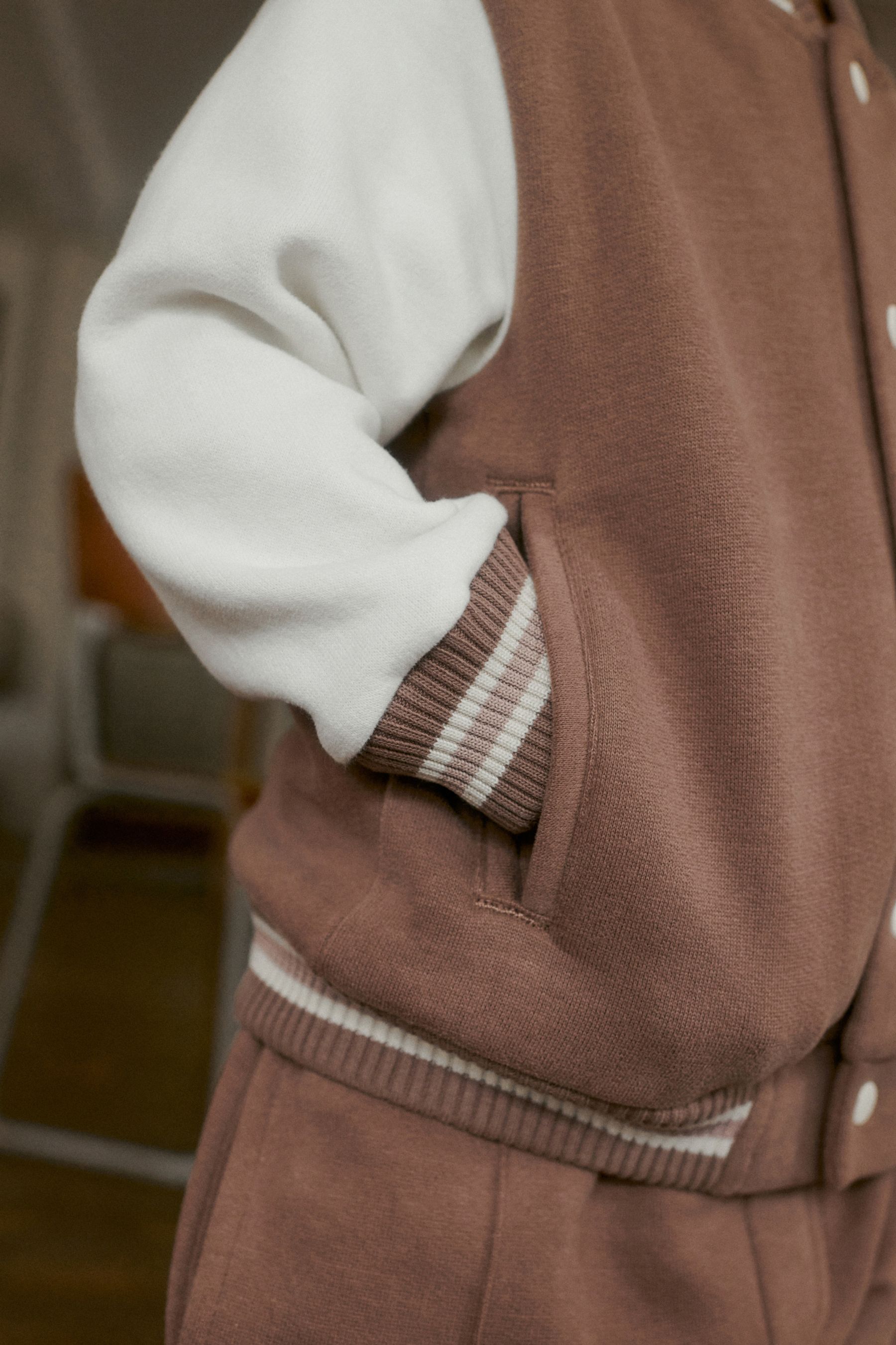 Buy Brown/Cream Letterman Jacket and Joggers Set (3mths7yrs) from Next Kuwait