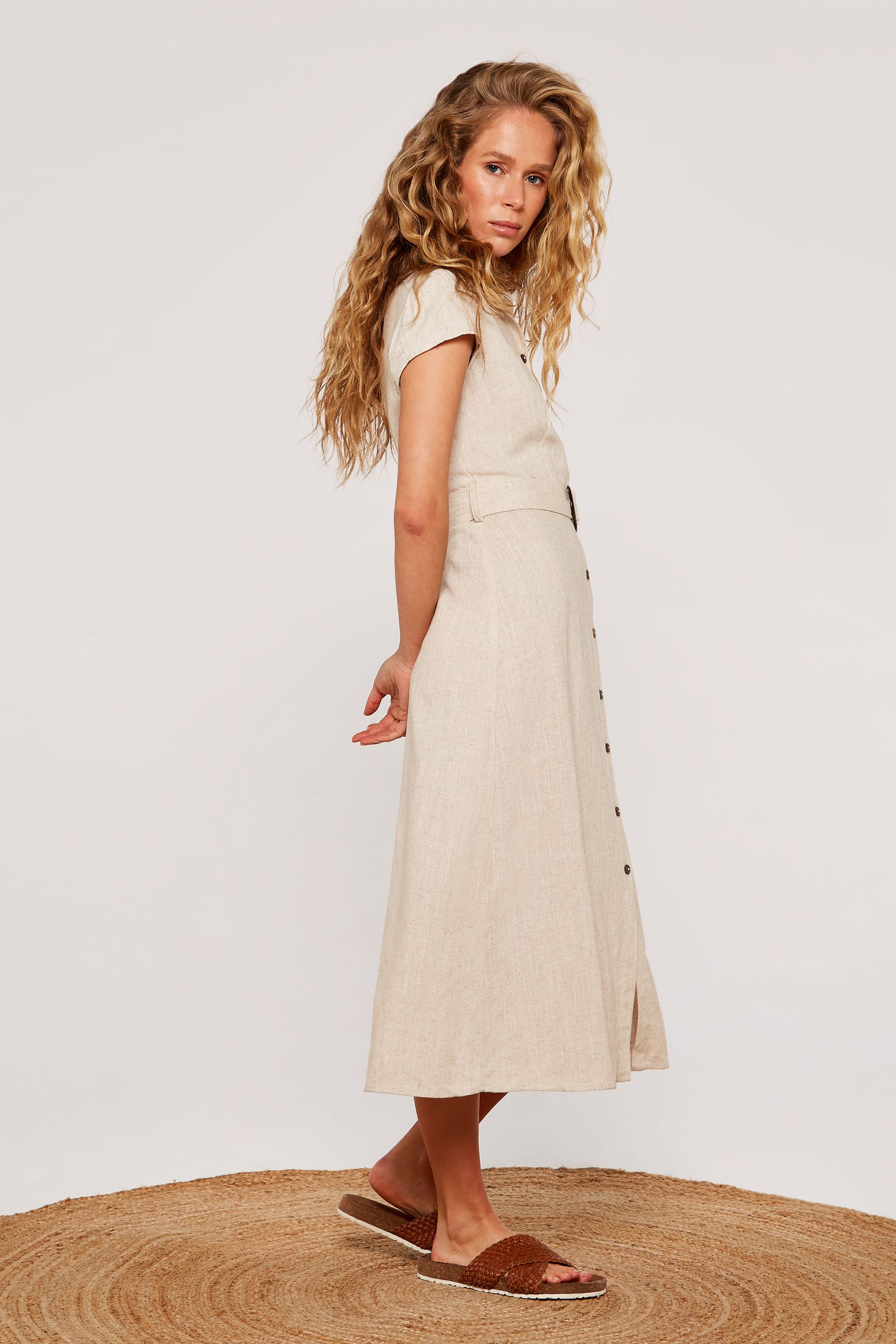 Buy Apricot Cream Vintage Tortoise Shell Button Dress from the Next UK