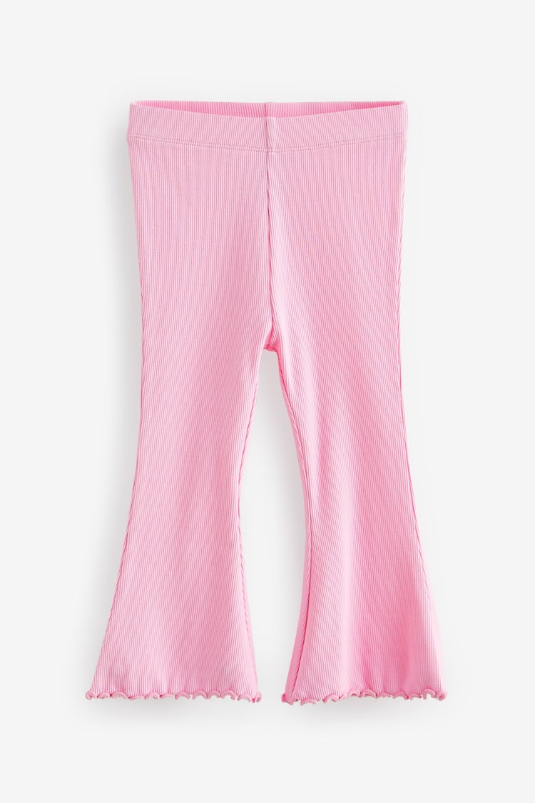 Bright Pink Rib Flare Leggings (3mths-7yrs) - Image 1 of 1