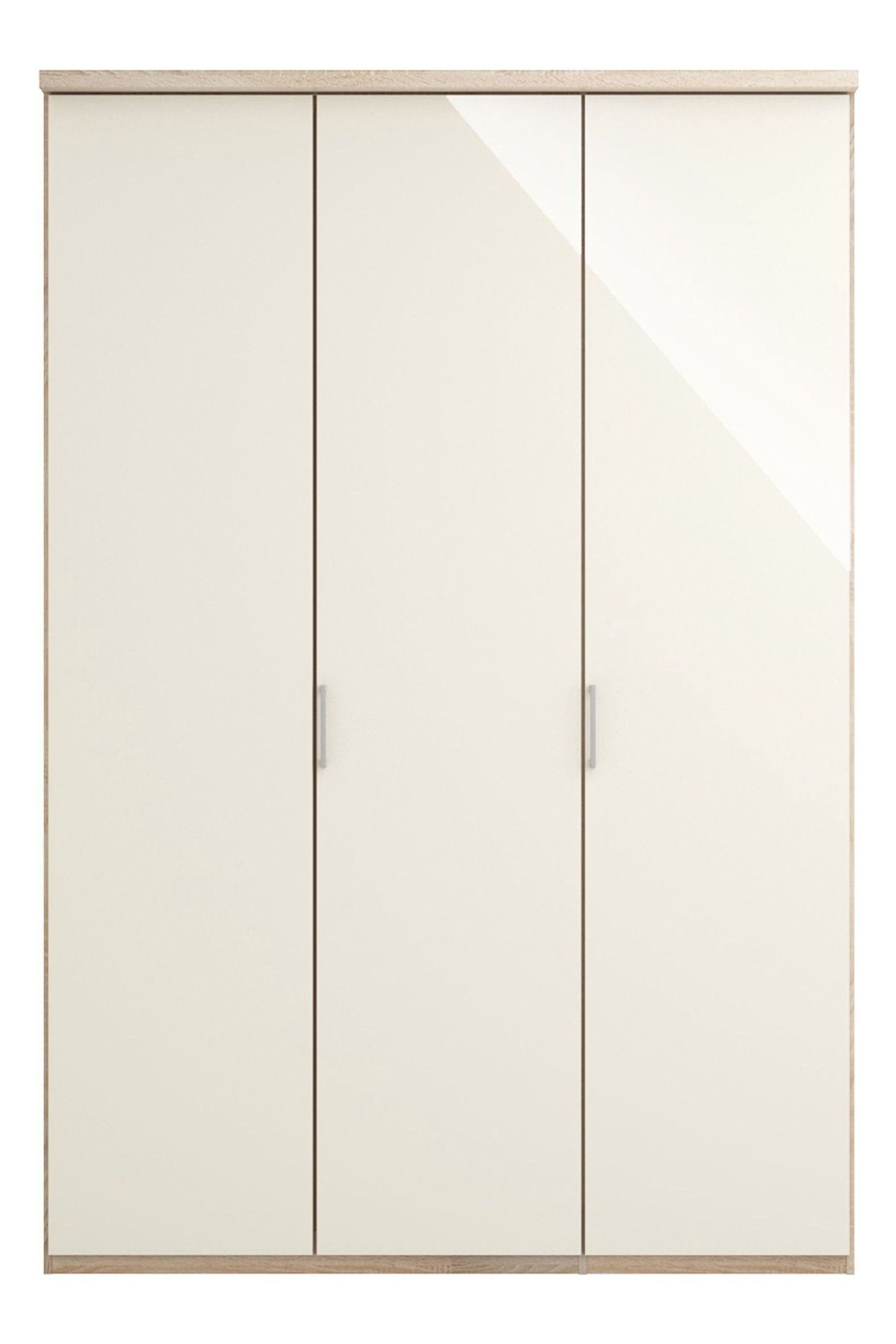 Buy Wiemann Peyton Rustic Oak / White Glass Semi Fitted Triple Wardrobe