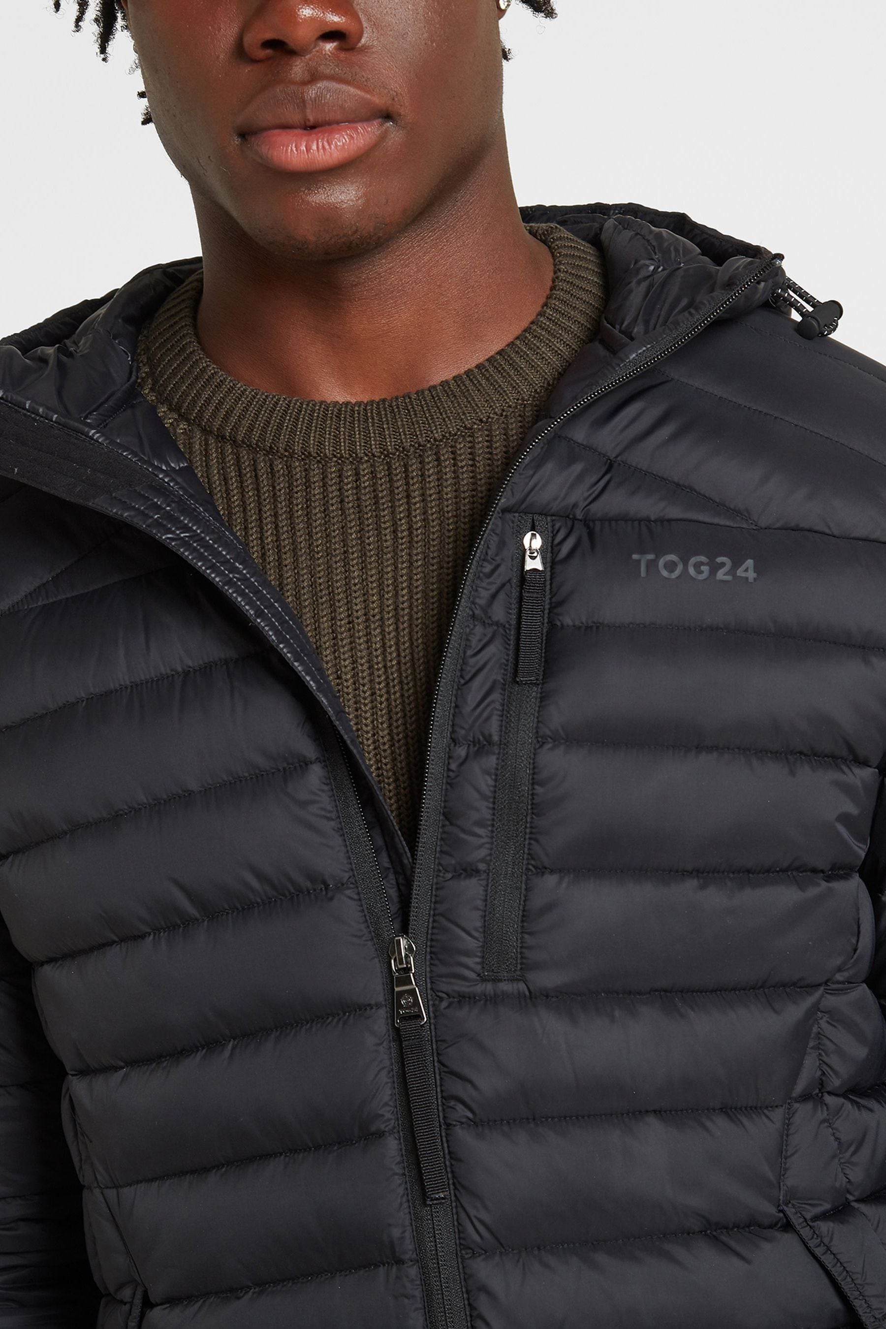 Buy Tog 24 Black Drax Down Fill Hooded Jacket from the Next UK online shop