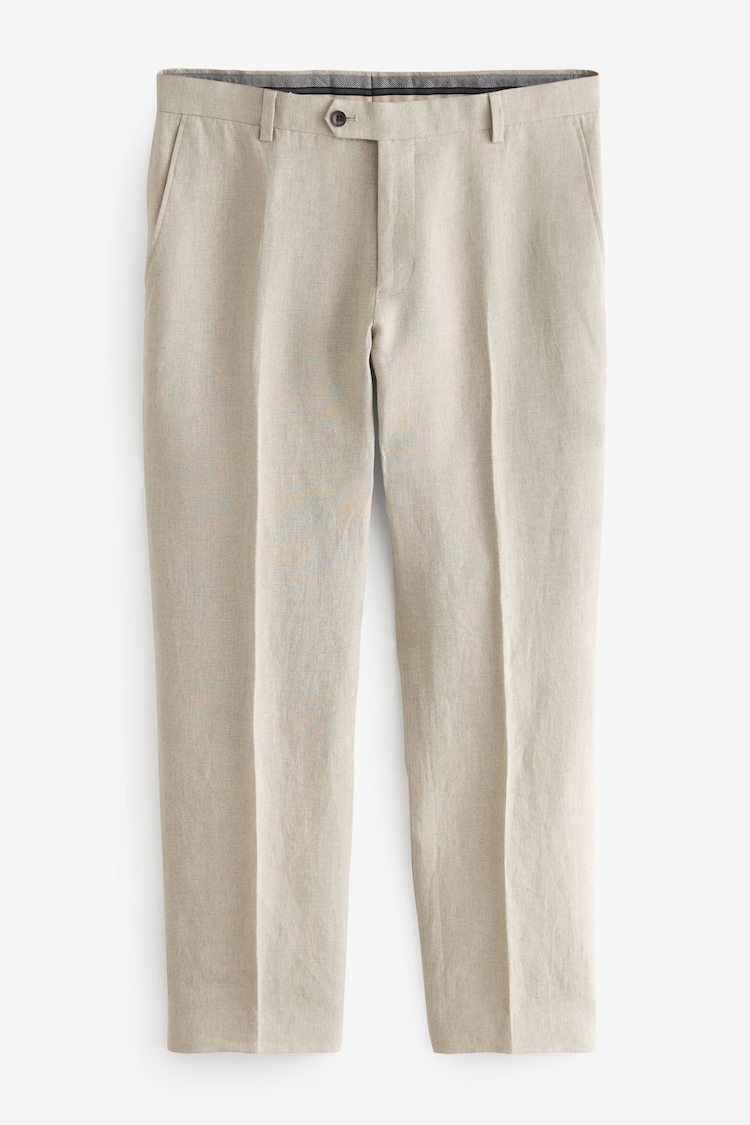 Neutral Slim Fit Signature Leomaster 100% Linen Suit: Trousers - Image 1 of 1
