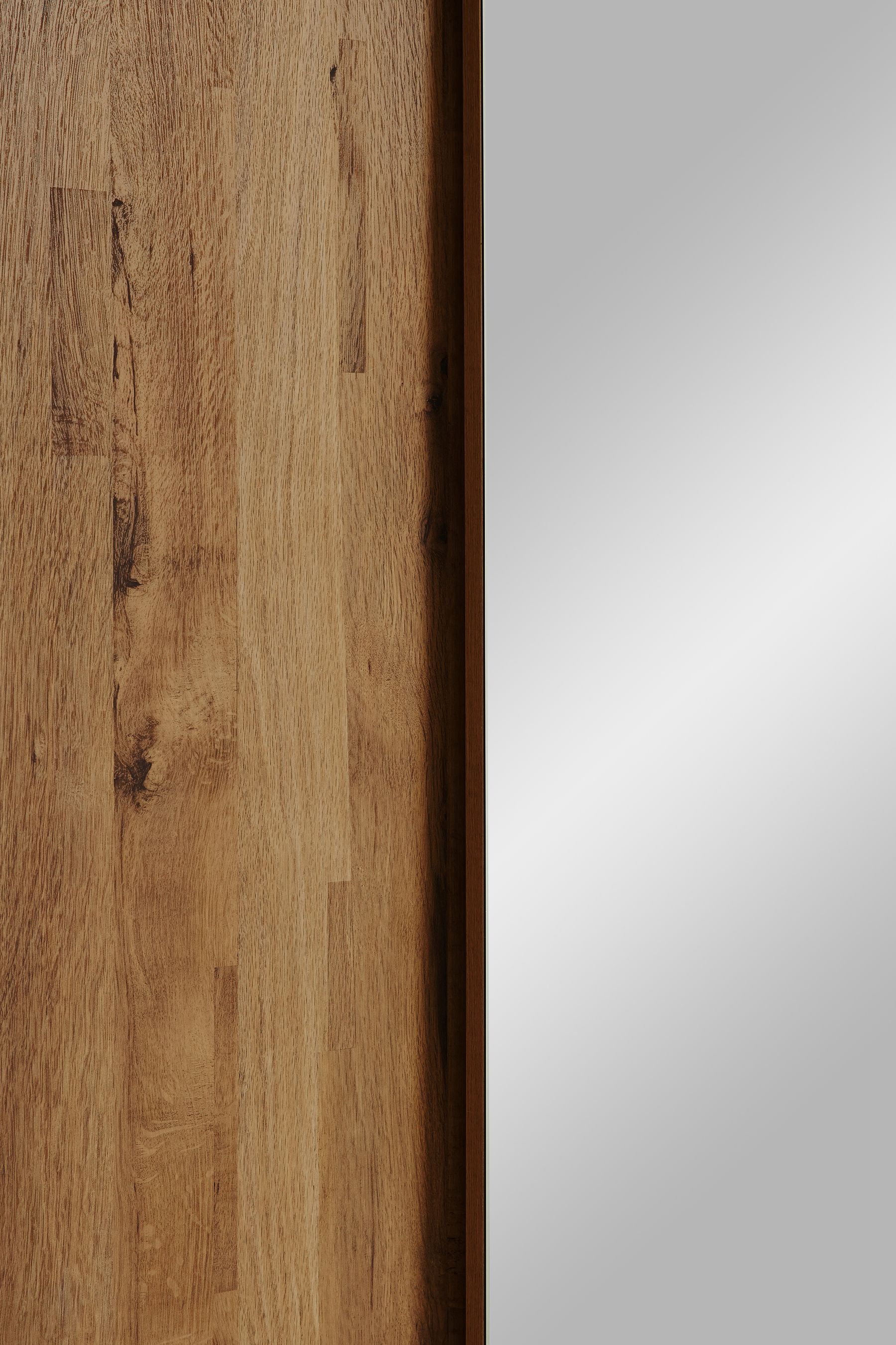 Buy Dark Bronx Oak 2m Sliding Effect Semi Fitted Mirrored Wardrobe from