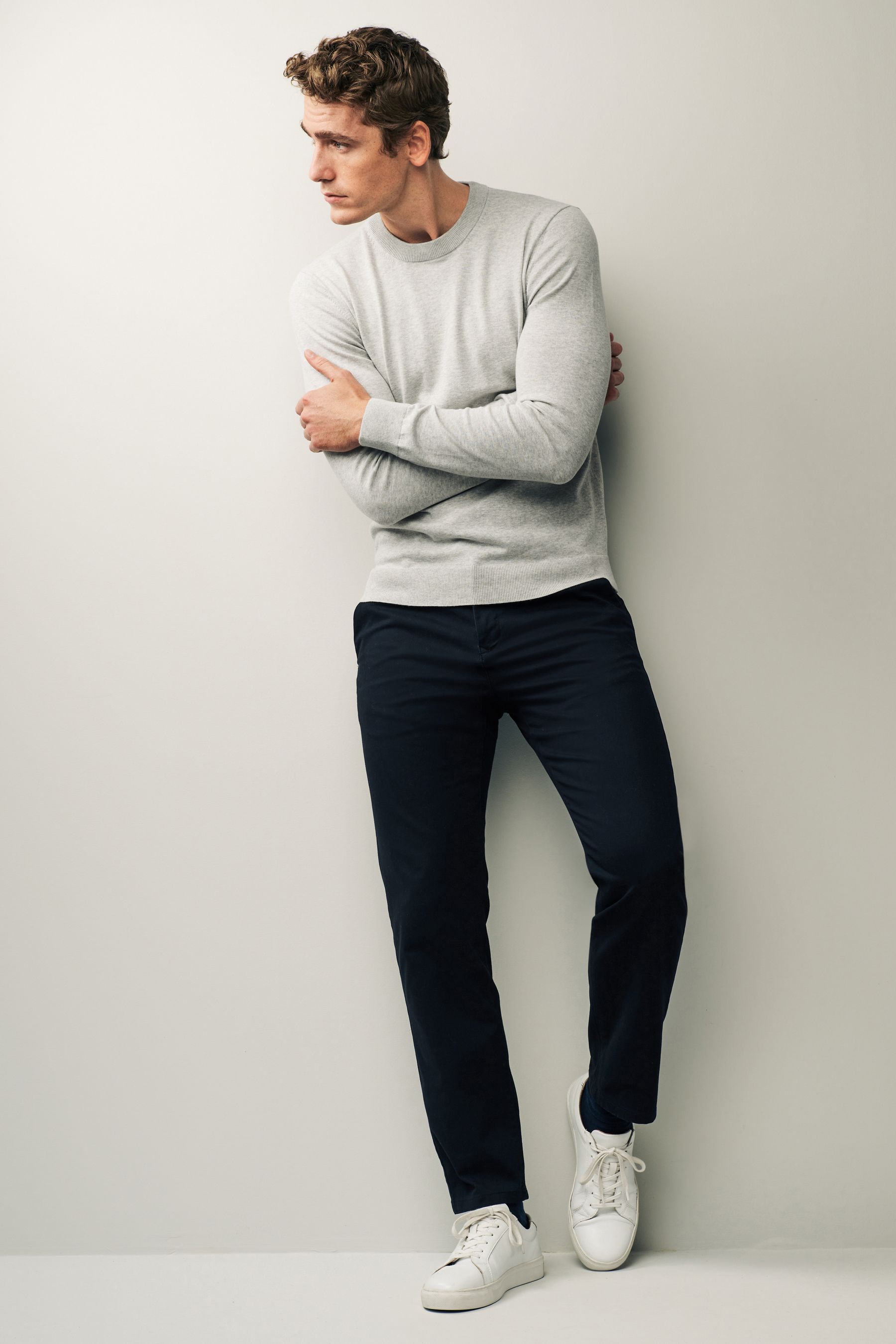 Buy Regular Cotton Rich Knitted Crew Neck Jumper from Next Malta