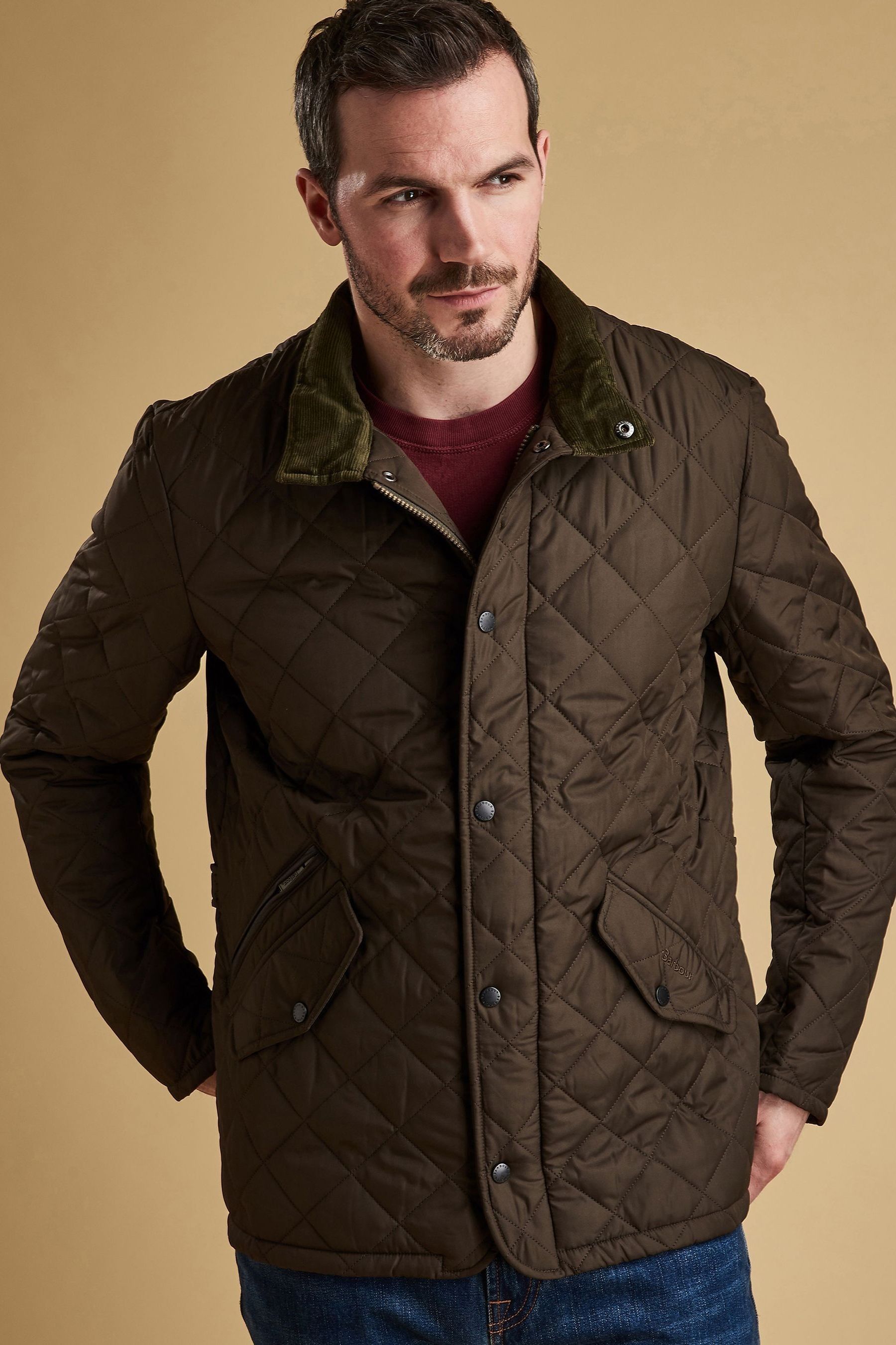 Buy Barbour® Olive Green Chelsea Quilted Jacket from the Next UK online ...