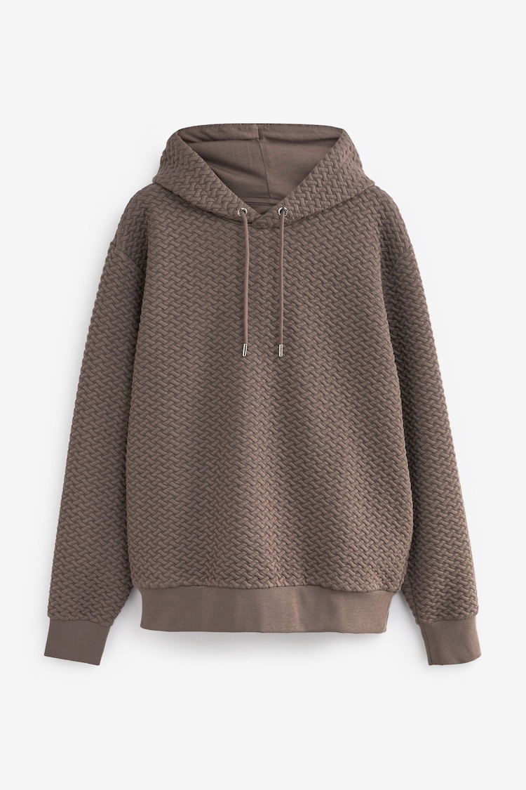 Stone Brown Hooded Premium Textured Overhead Hoodie - Image 1 of 1