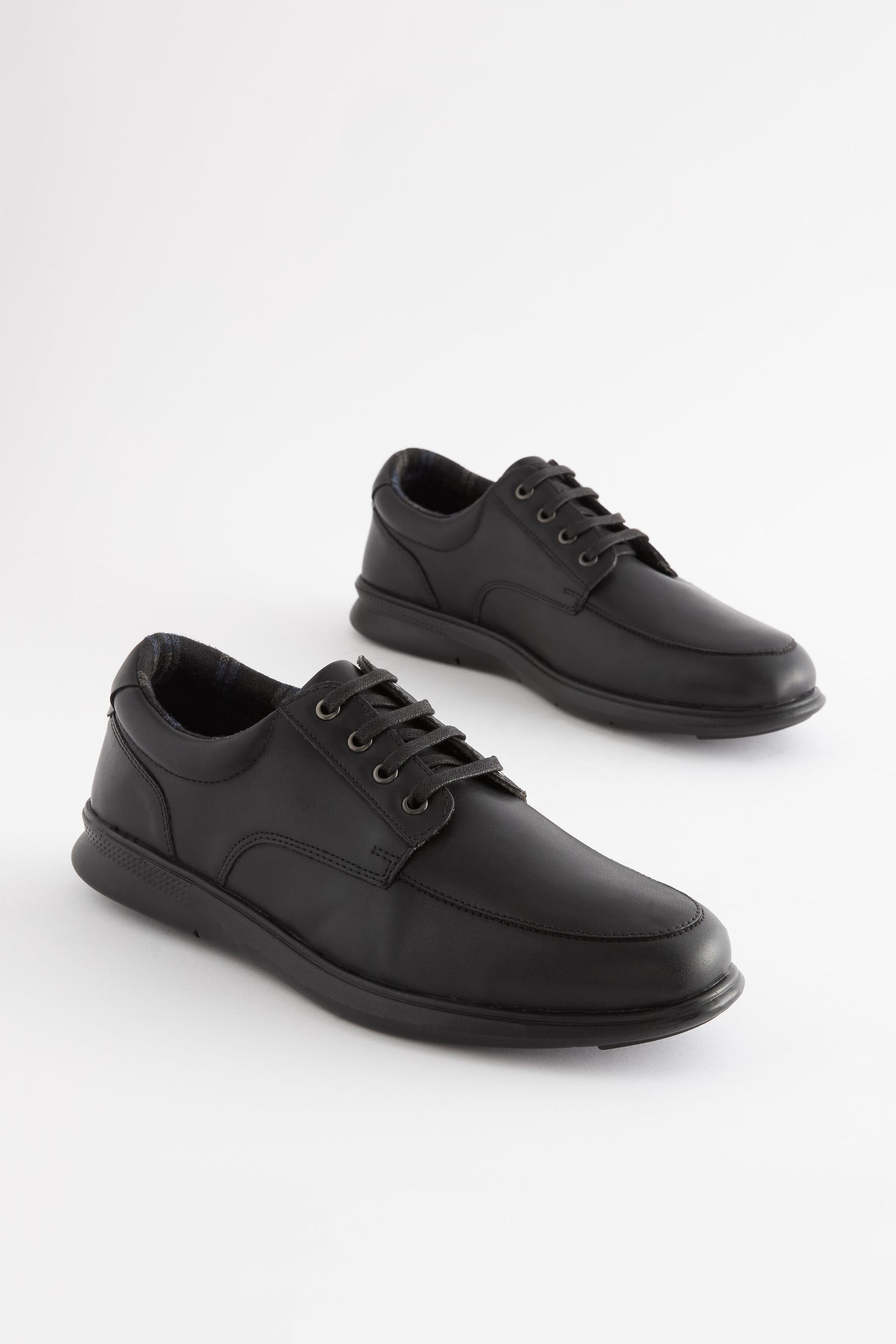 Buy Black Wide Fit Apron LaceUp Derby Shoes from Next Qatar