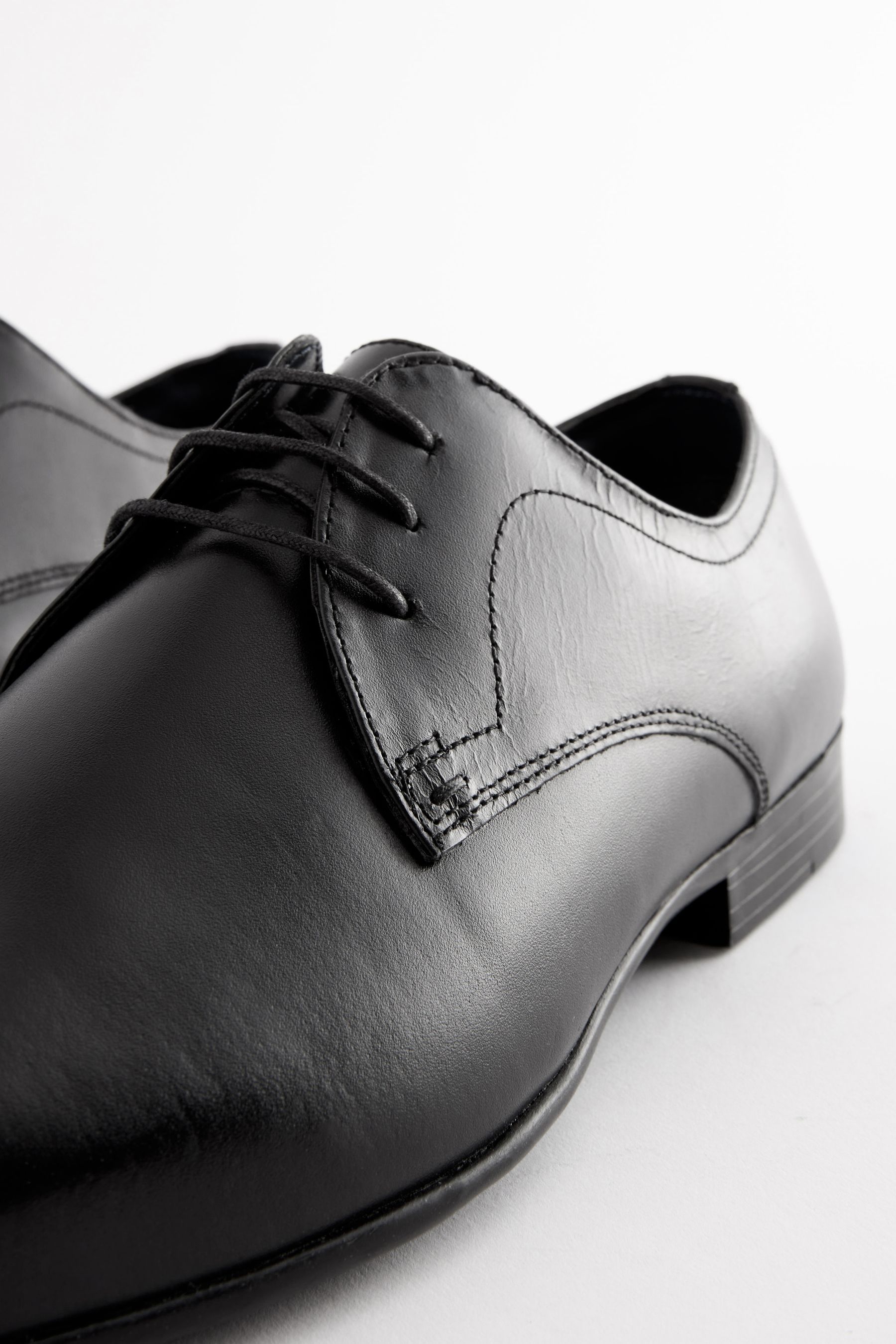 Buy Black Wide Fit Leather Plain Derby Shoes from the Next UK online shop