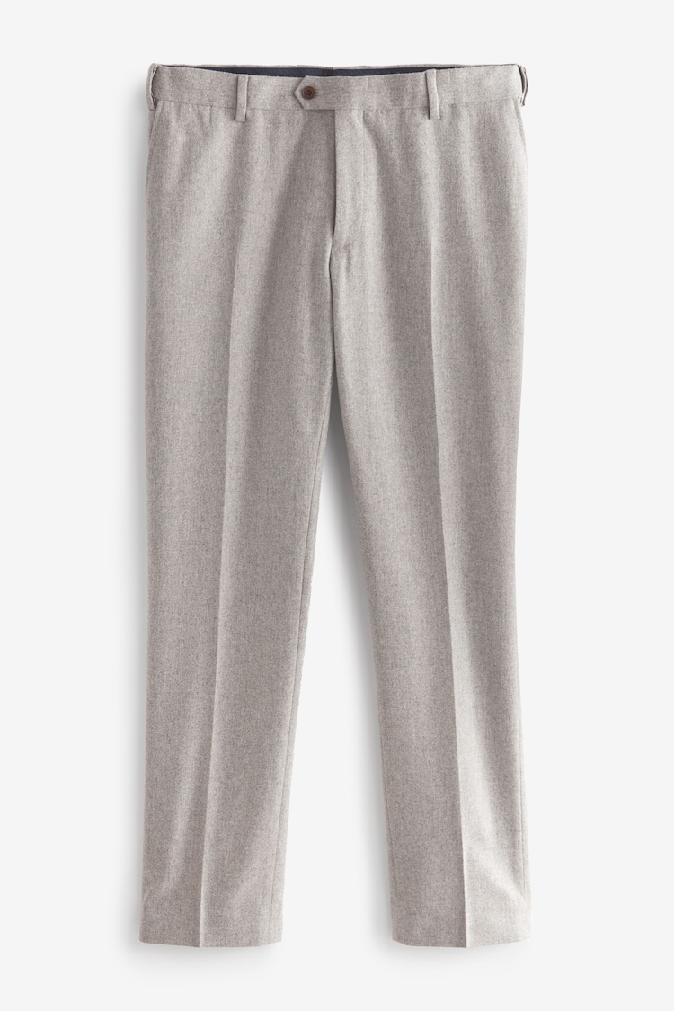 Taupe Slim Wool Blend Donegal Suit: Trousers - Image 1 of 1