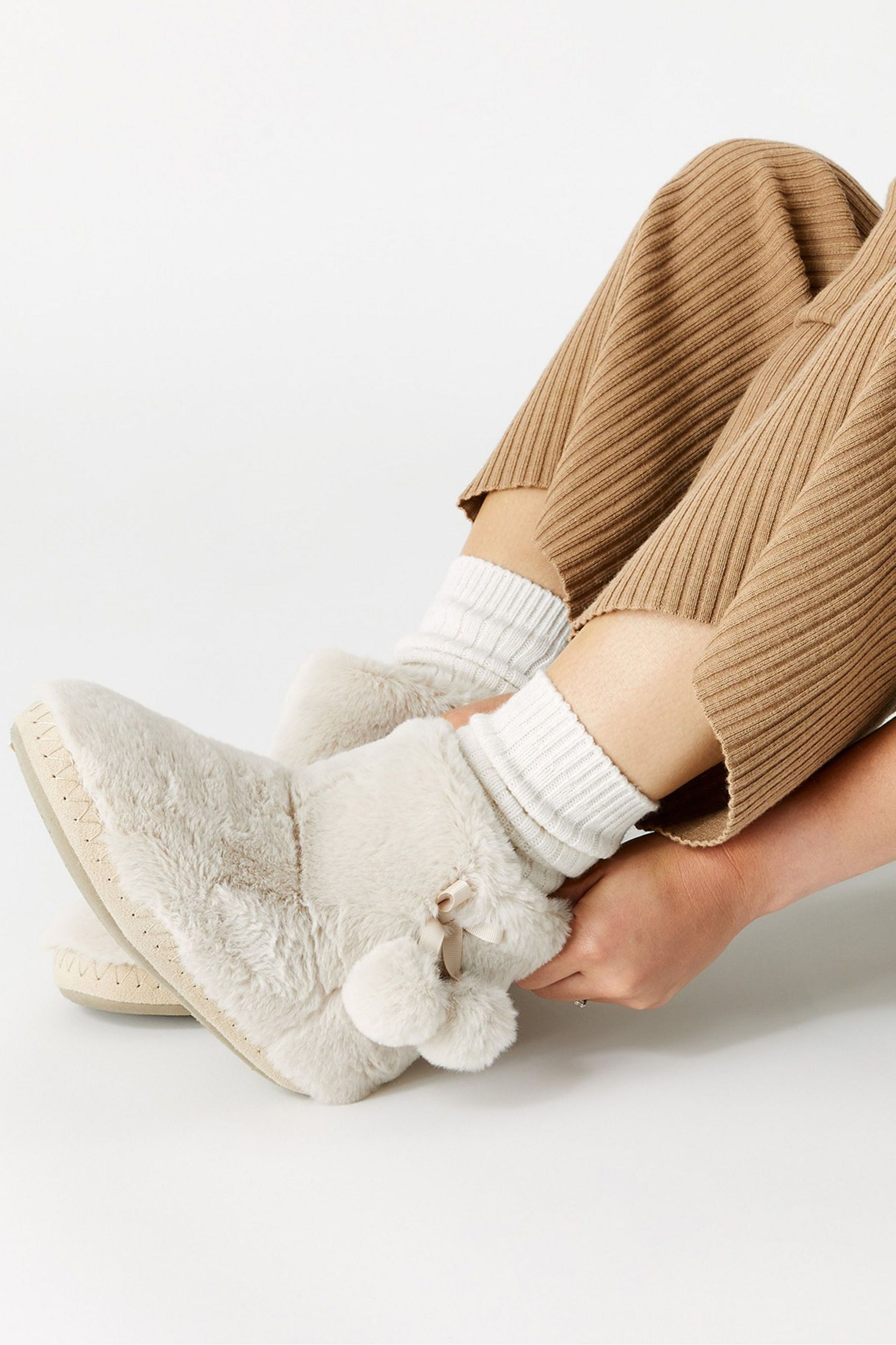 Buy Accessorize Cream Supersoft Slipper Boots from Next USA