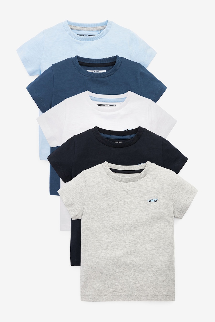 Blue Short Sleeve T-Shirts 5 Pack (3mths-7yrs) - Image 1 of 1