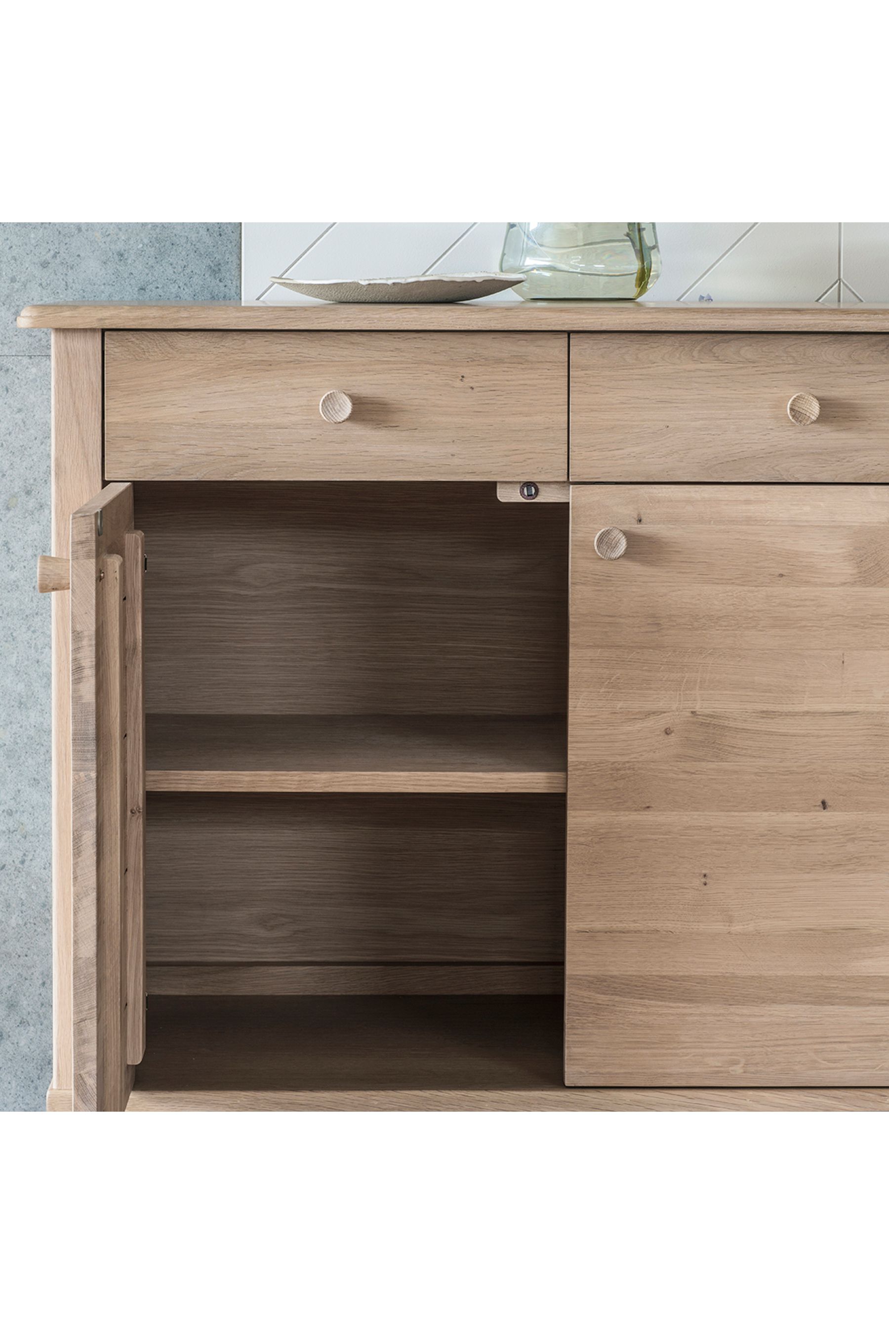 Buy Gallery Home Natural Virginia 3 Door 3 Drawer Sideboard from the