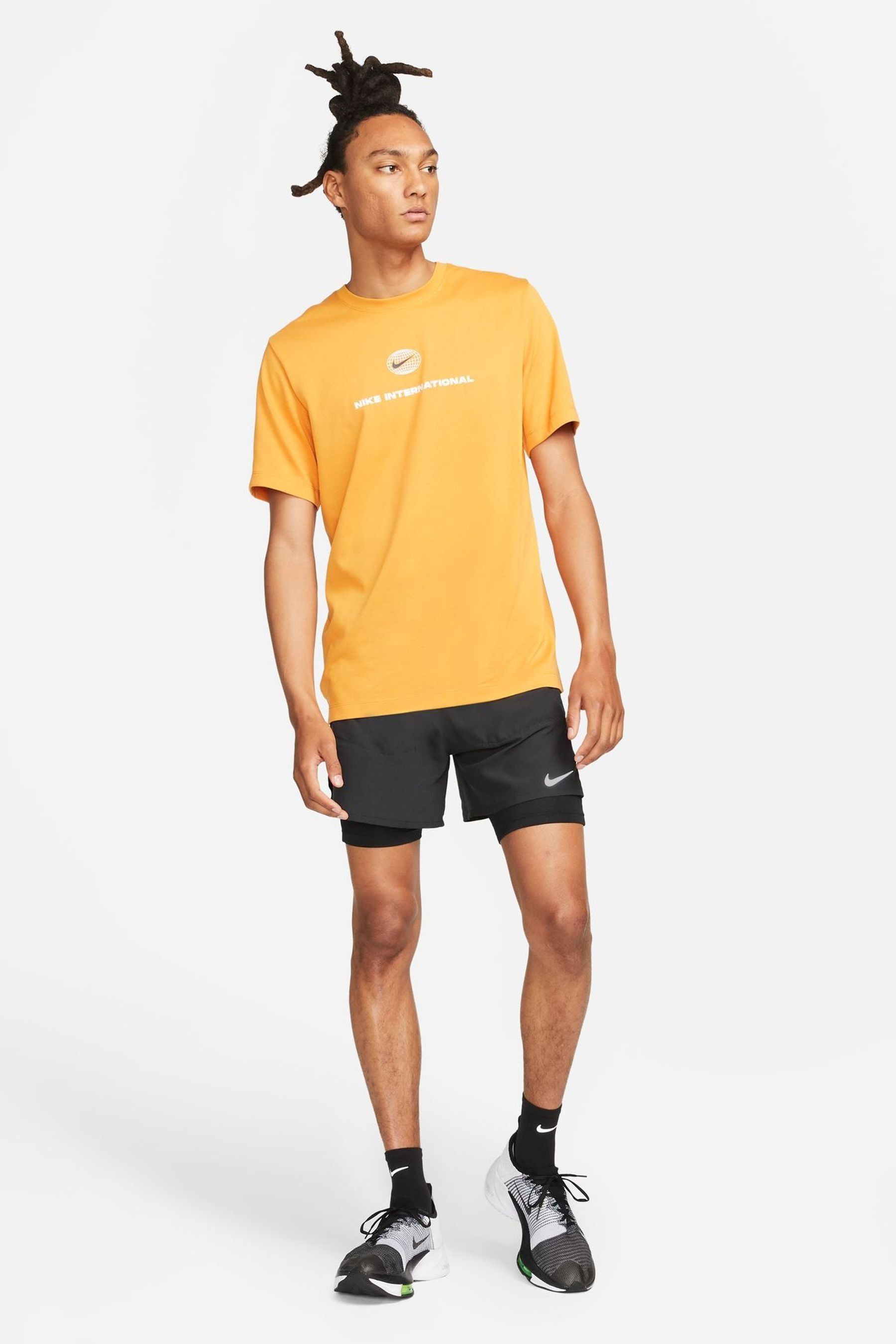 Buy Nike Black DriFIT Stride 5 Inch 2in1 Running Shorts from the